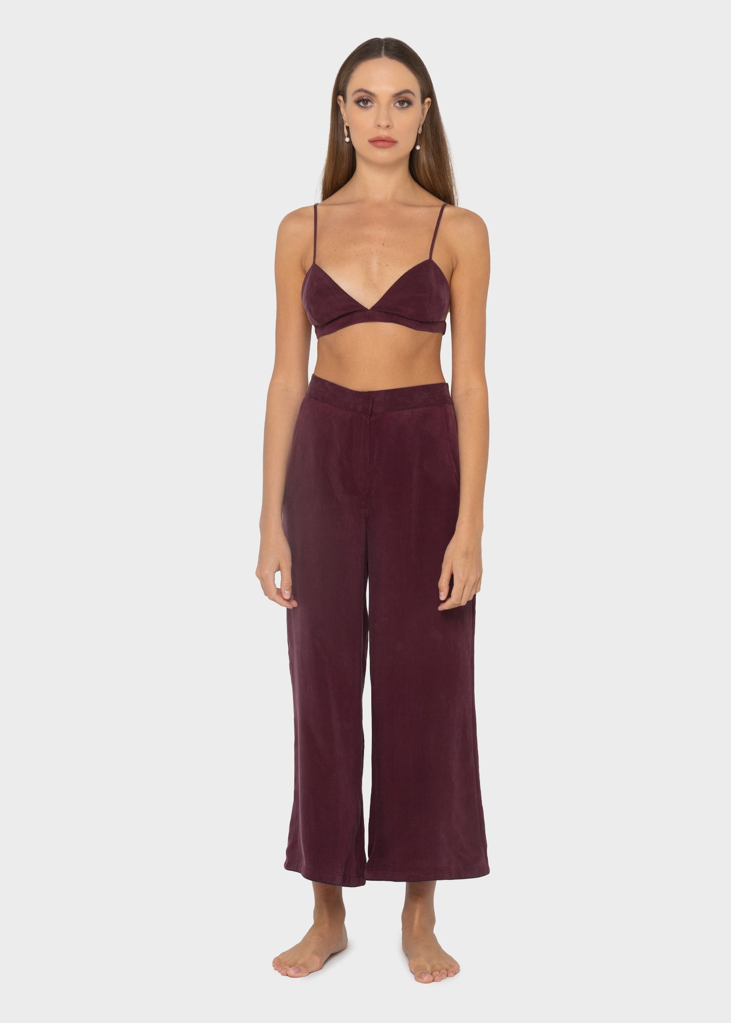 Merlot Grace Cropped Trousers-niLuu
