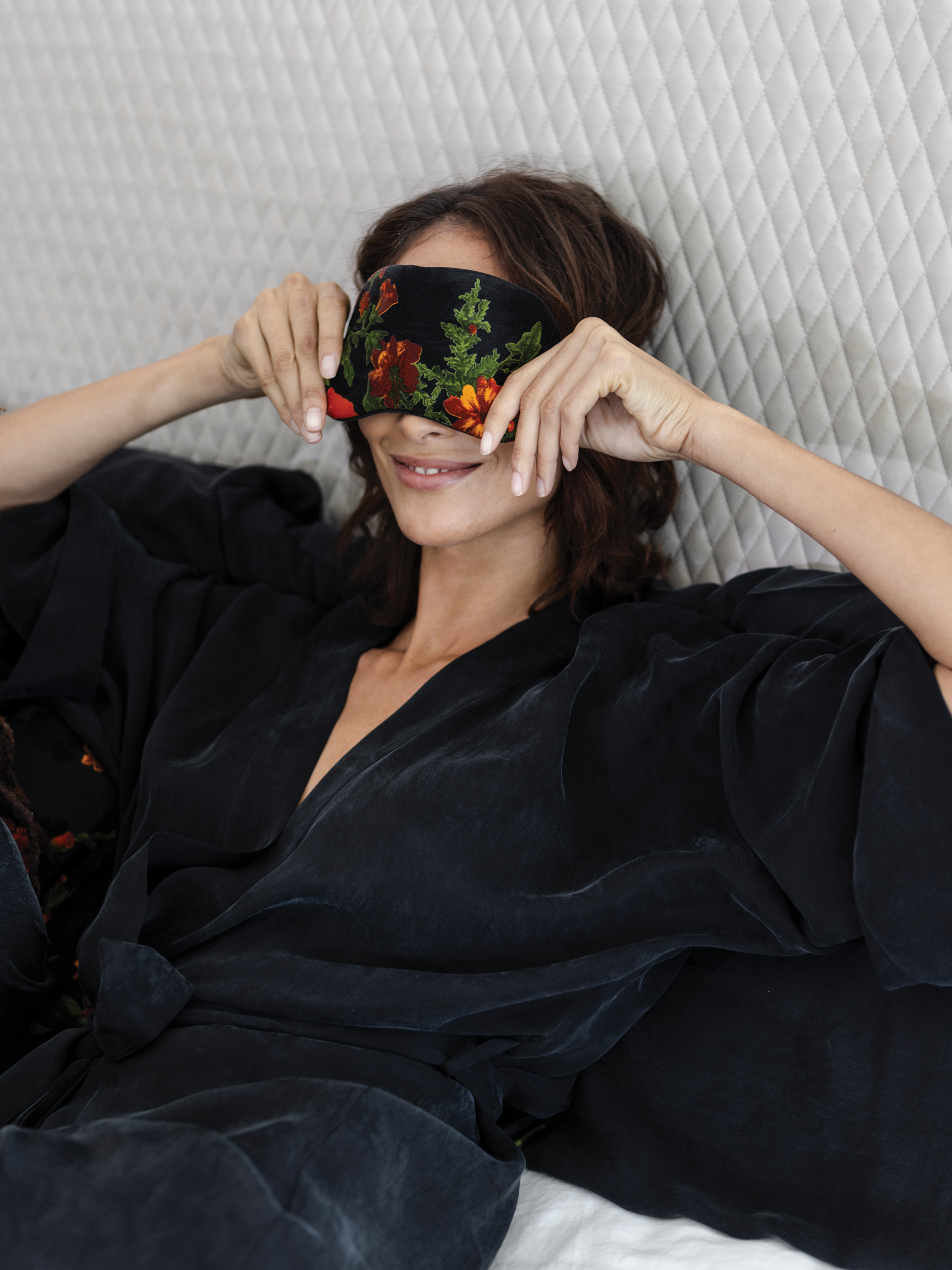 Model wearing Olivia Sleep Mask