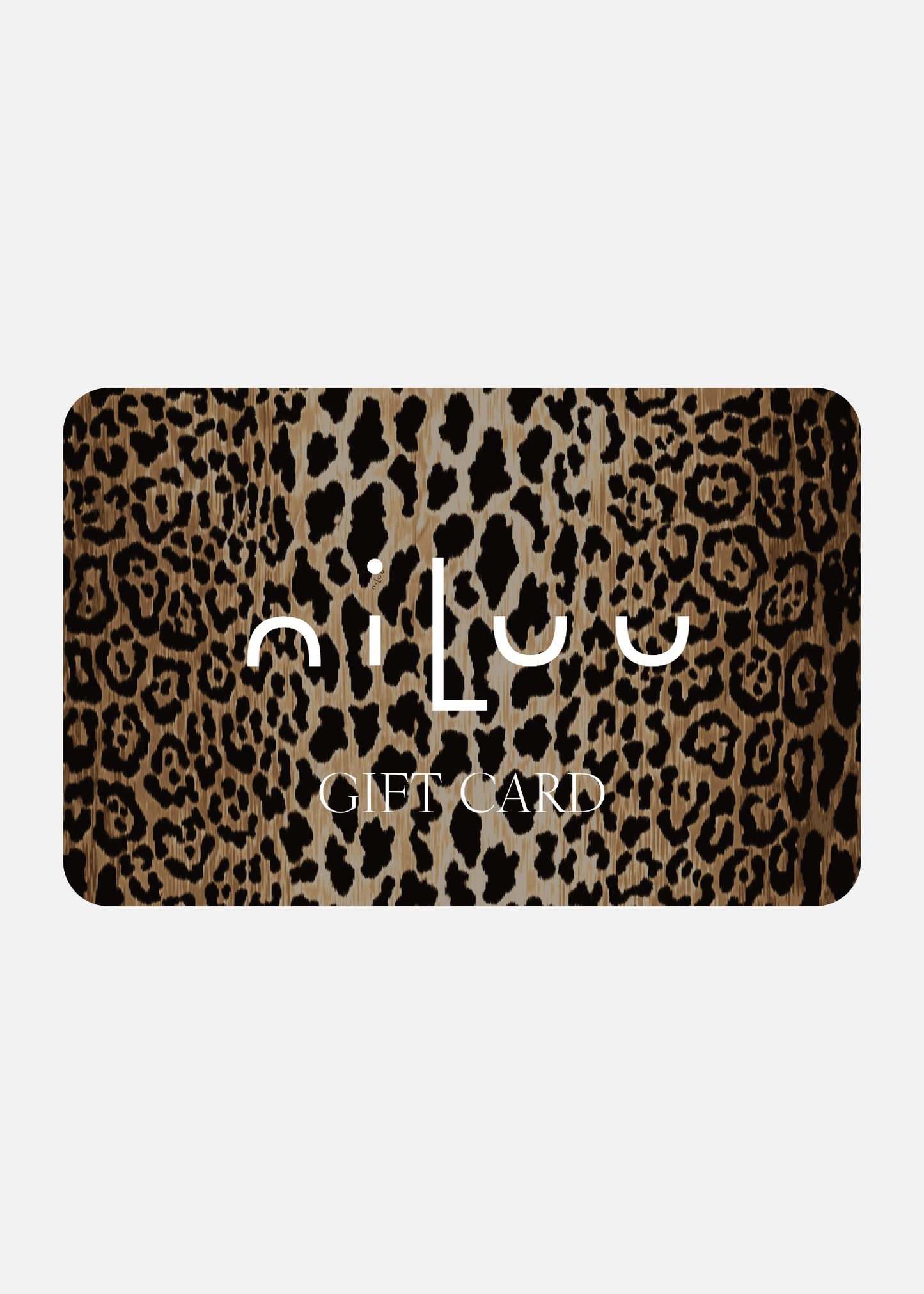 NiLuu leopard print gift card.