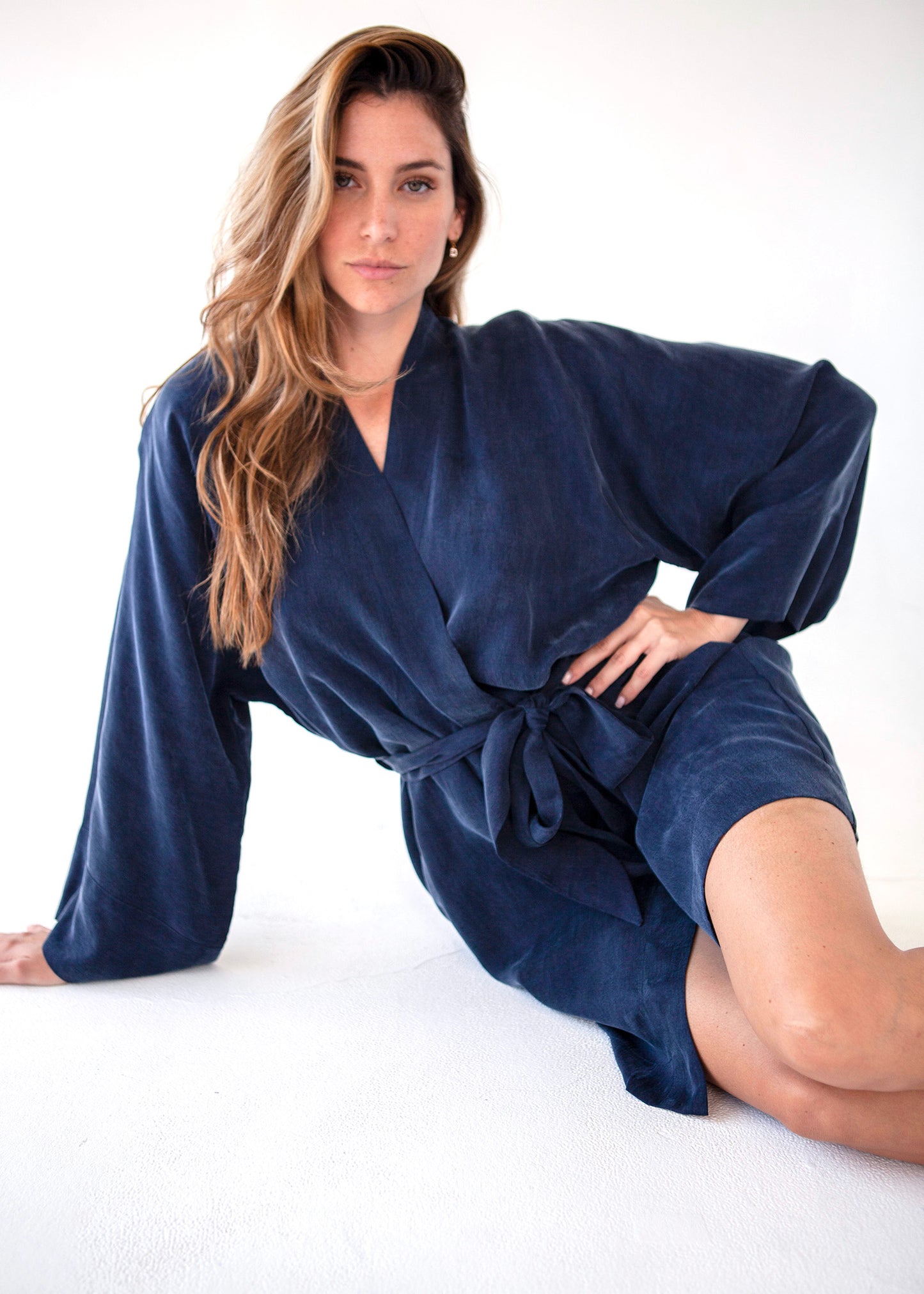 Midnight Blue Mini Kimono Robe-niLuu