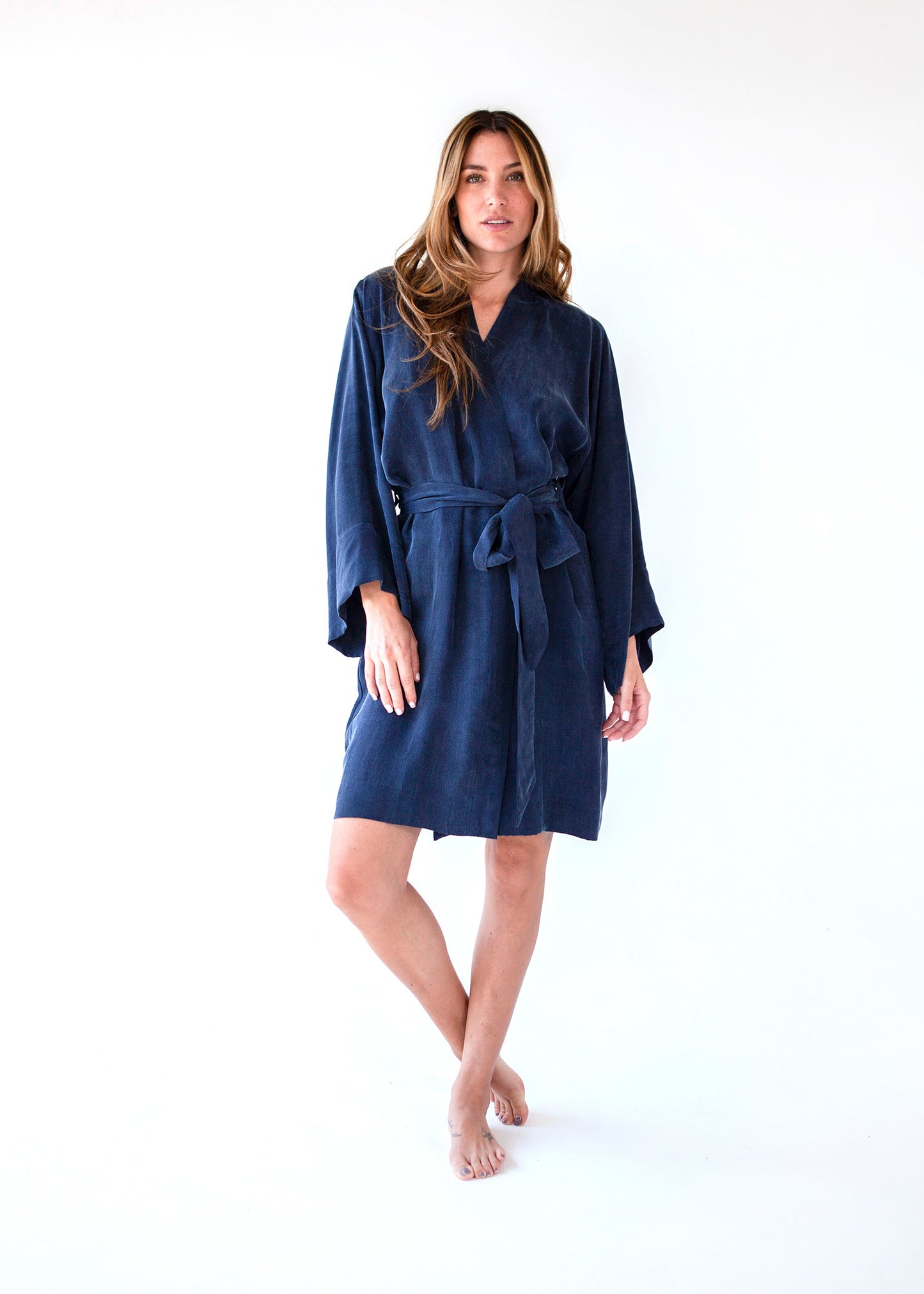 Midnight Blue Mini Kimono Robe-niLuu