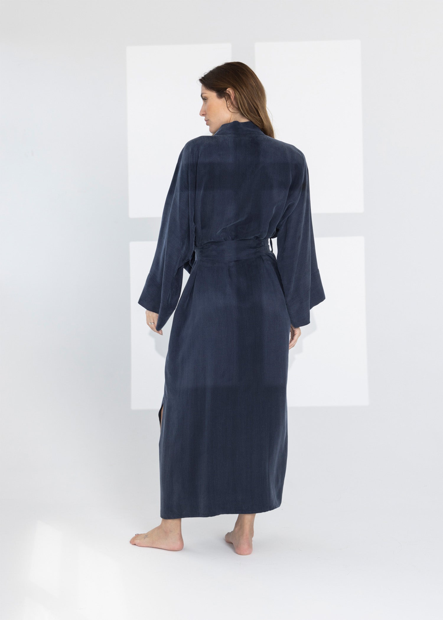 Midnight Blue Women Kimono Robe-niLuu