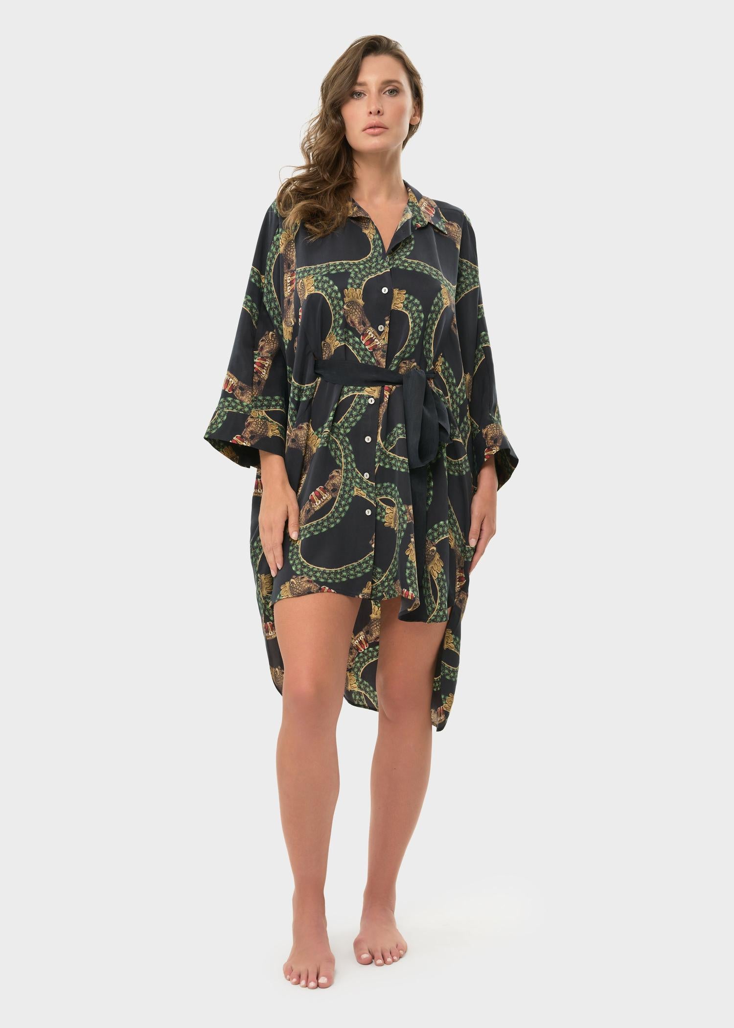 Dion Mystique Button Down Dress | Vegan Silkwear | niLuu Dion Mystique Button Down Dress | Vegan Silkwear | niLuu