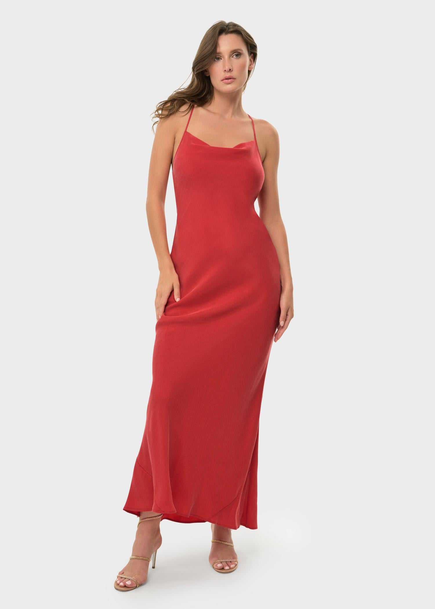 Rouge Mystique Scarlet Slip Dress | Vegan Silk | niLuu Rouge Mystique Scarlet Slip Dress | Vegan Silk | niLuu