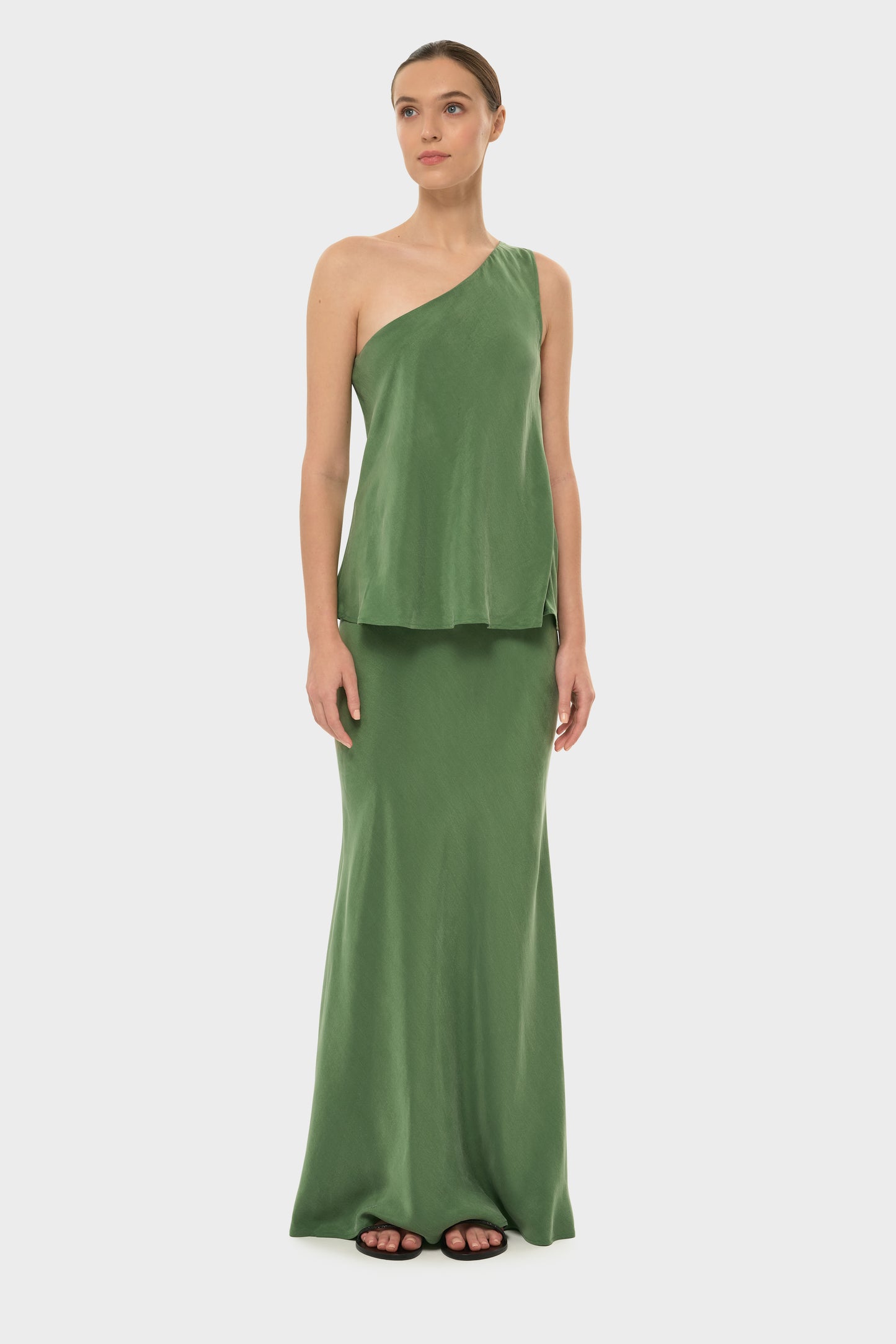 Moss AquaFlora Iris One Shoulder Top-niLuu