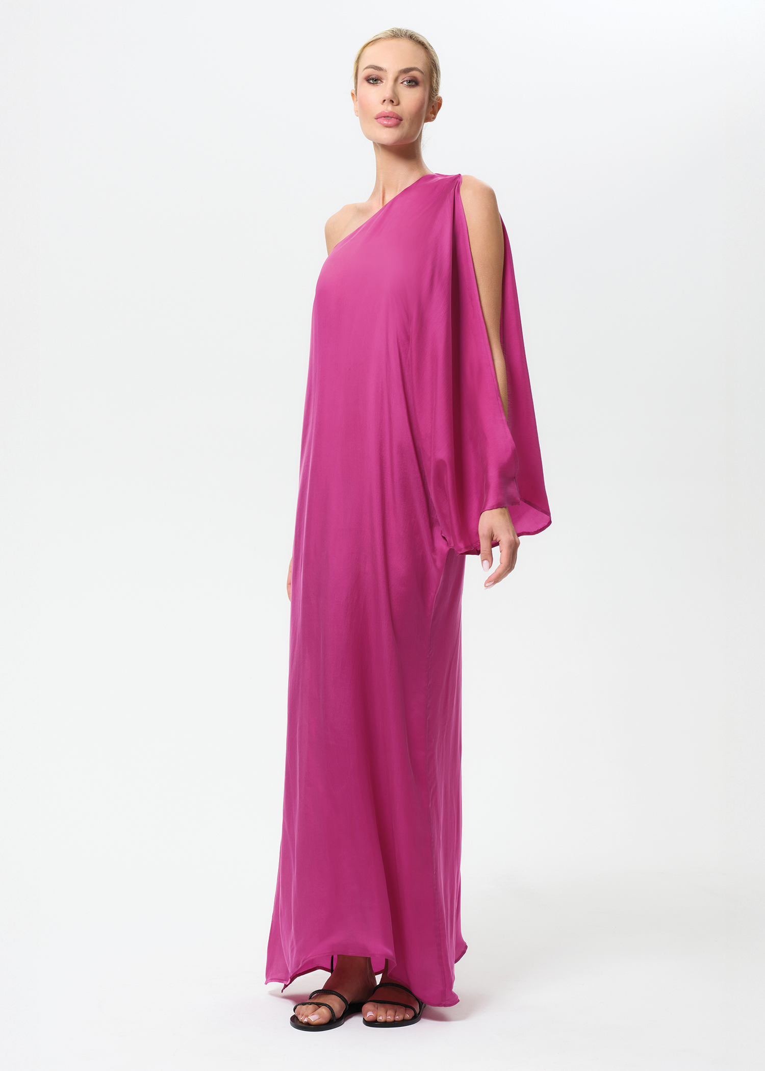Begonvil One Shoulder Dress | Vegan Silk