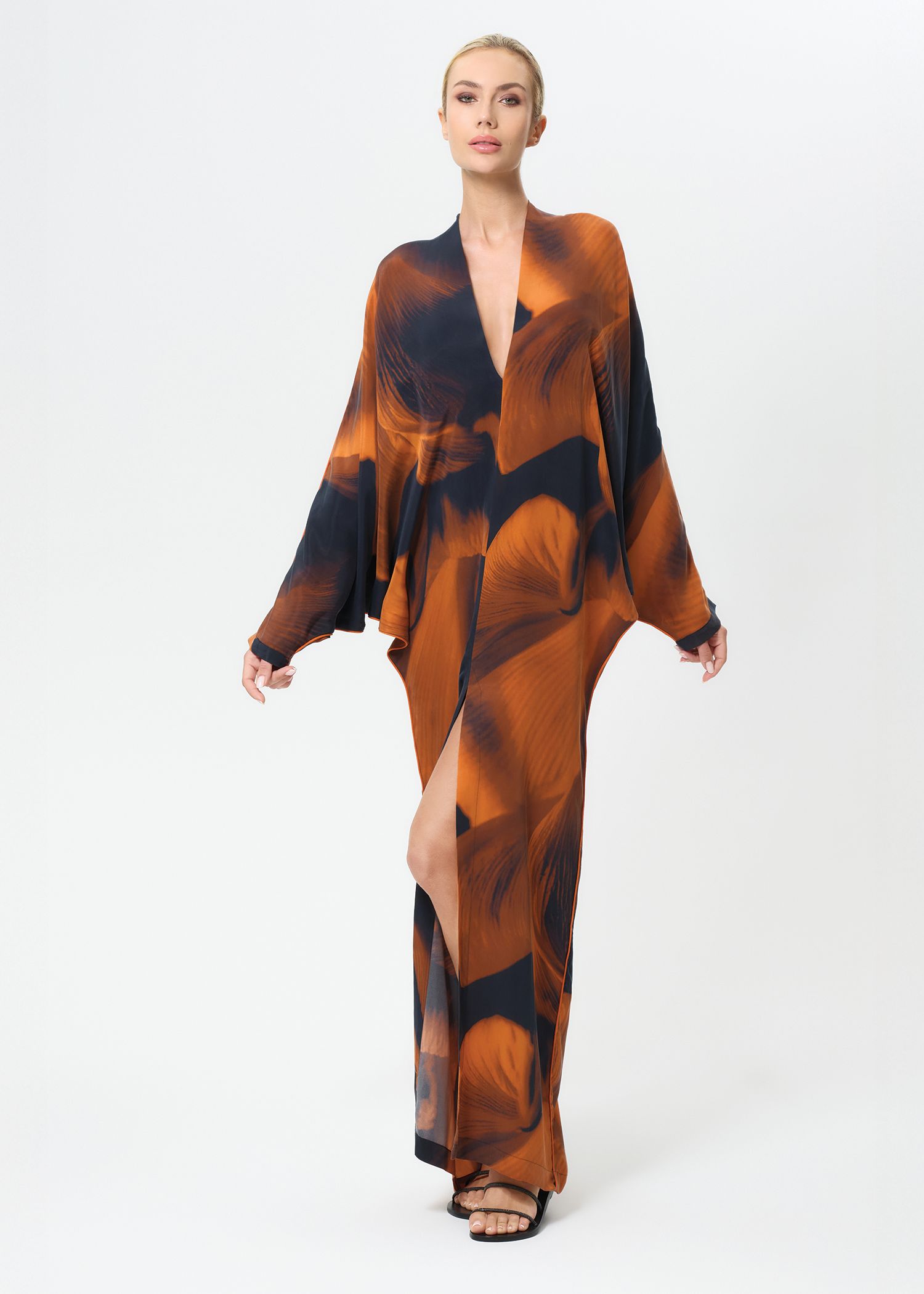Loren Taylor Bat Sleeve Dress | Vegan Silk | Calypso | niLuu L Loren Taylor Bat Sleeve Dress | Vegan Silk | Calypso | niLuu L