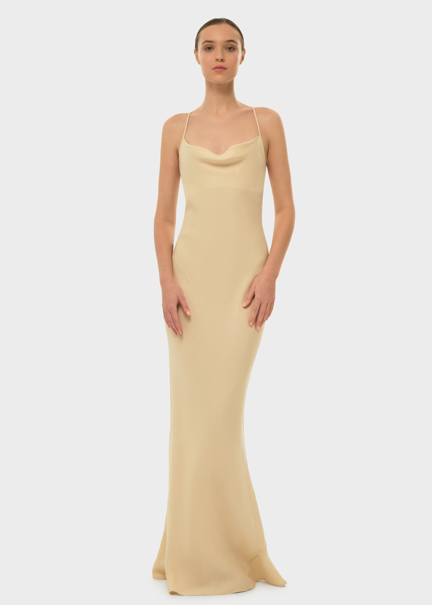 cream silk slip dress Olivia von Halle | Gala Bone Cream Slip Dress in Silk Satin | Women