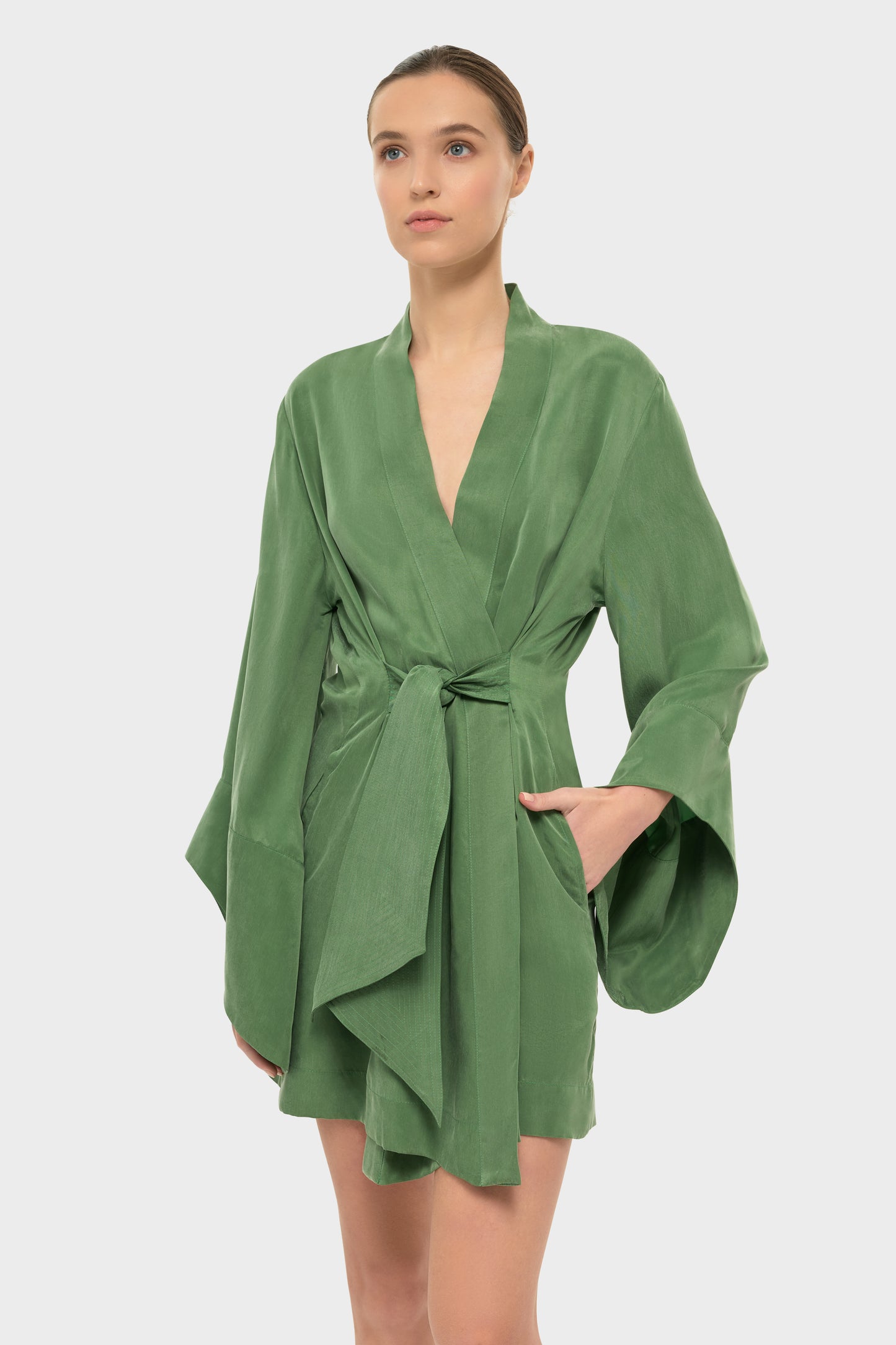 Moss Amara Mini Kimono Robe