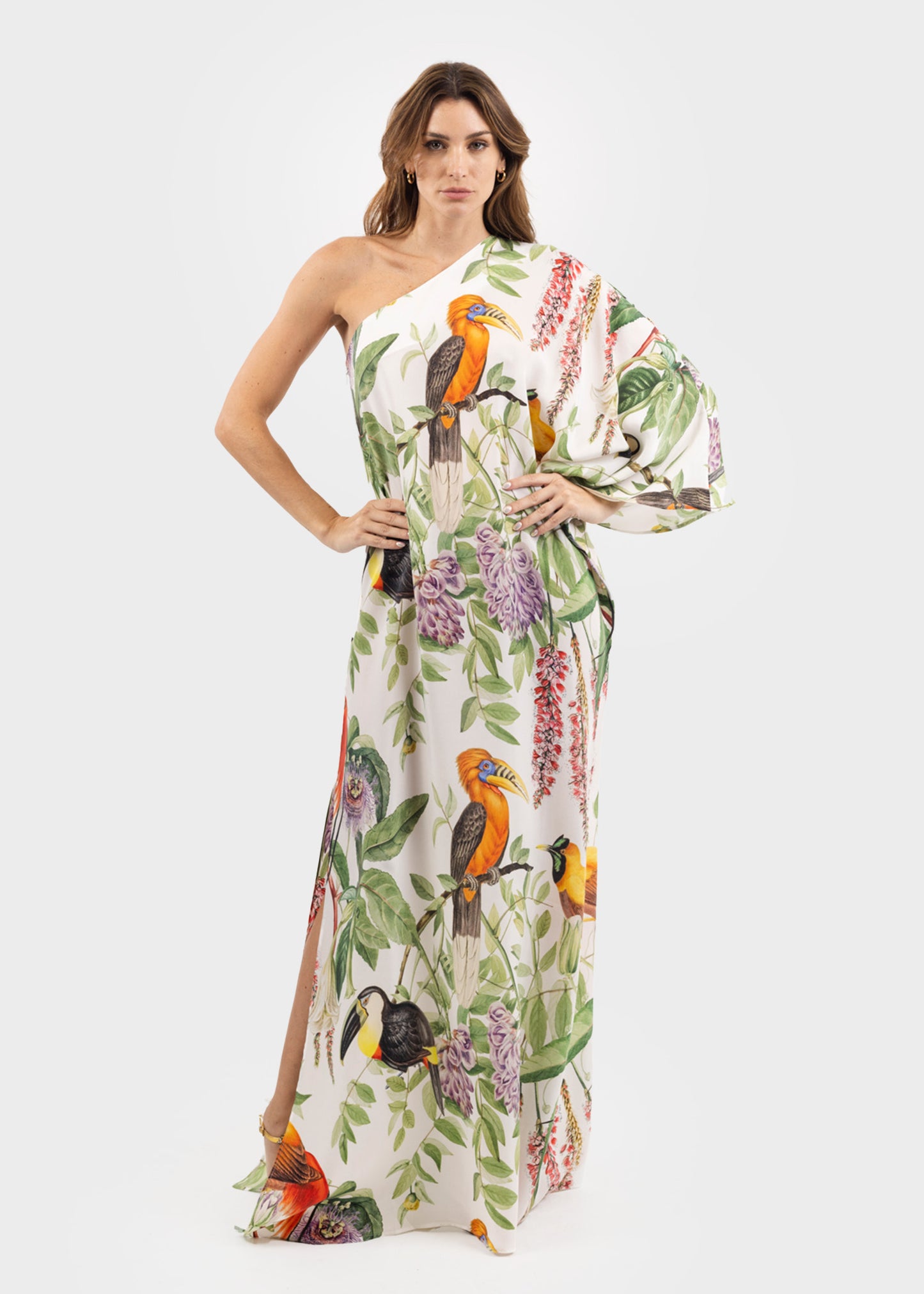 Queen Hera One Shoulder Maxi Dress-niLuu