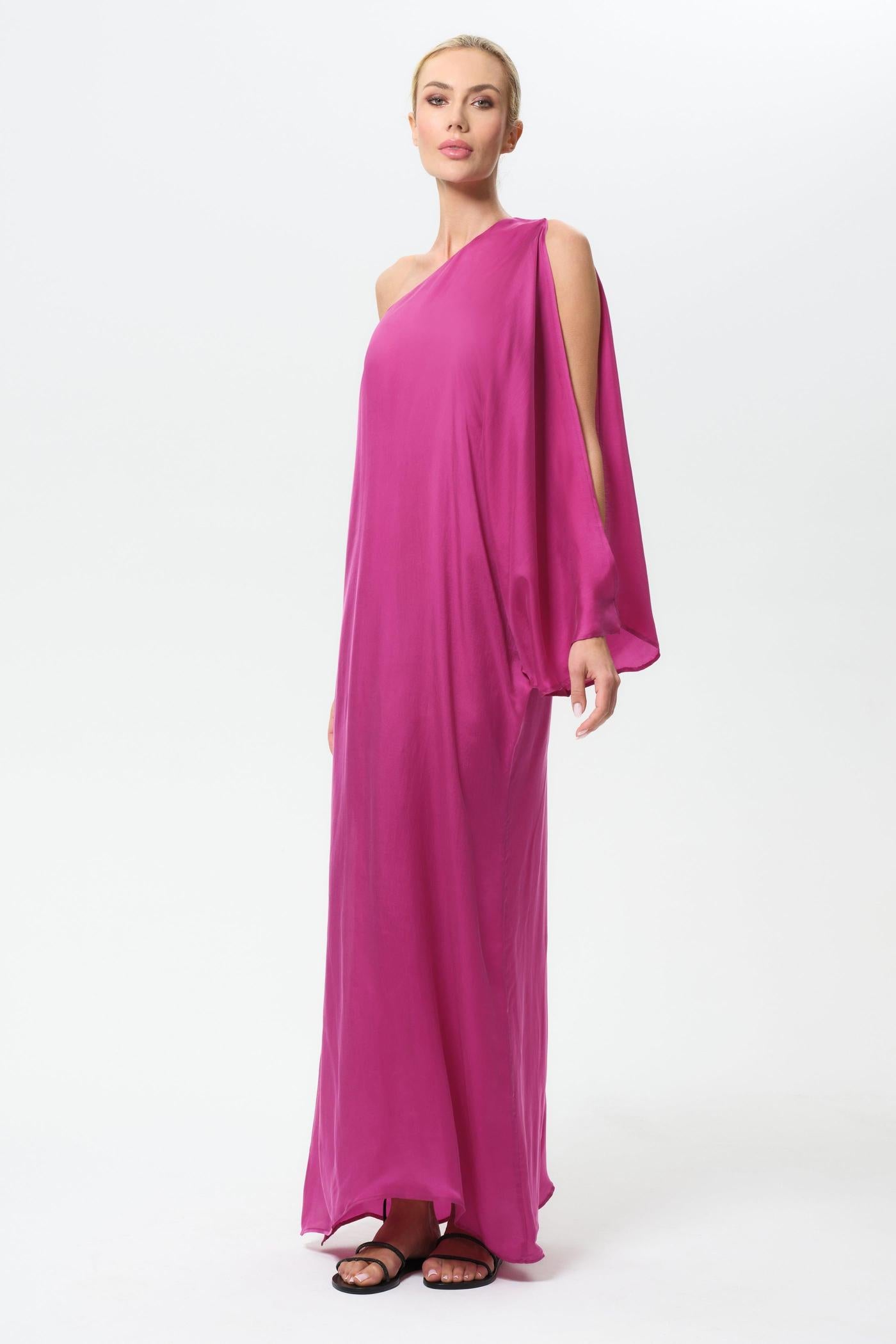 Begonvil Calypso One Shoulder Dress-niLuu