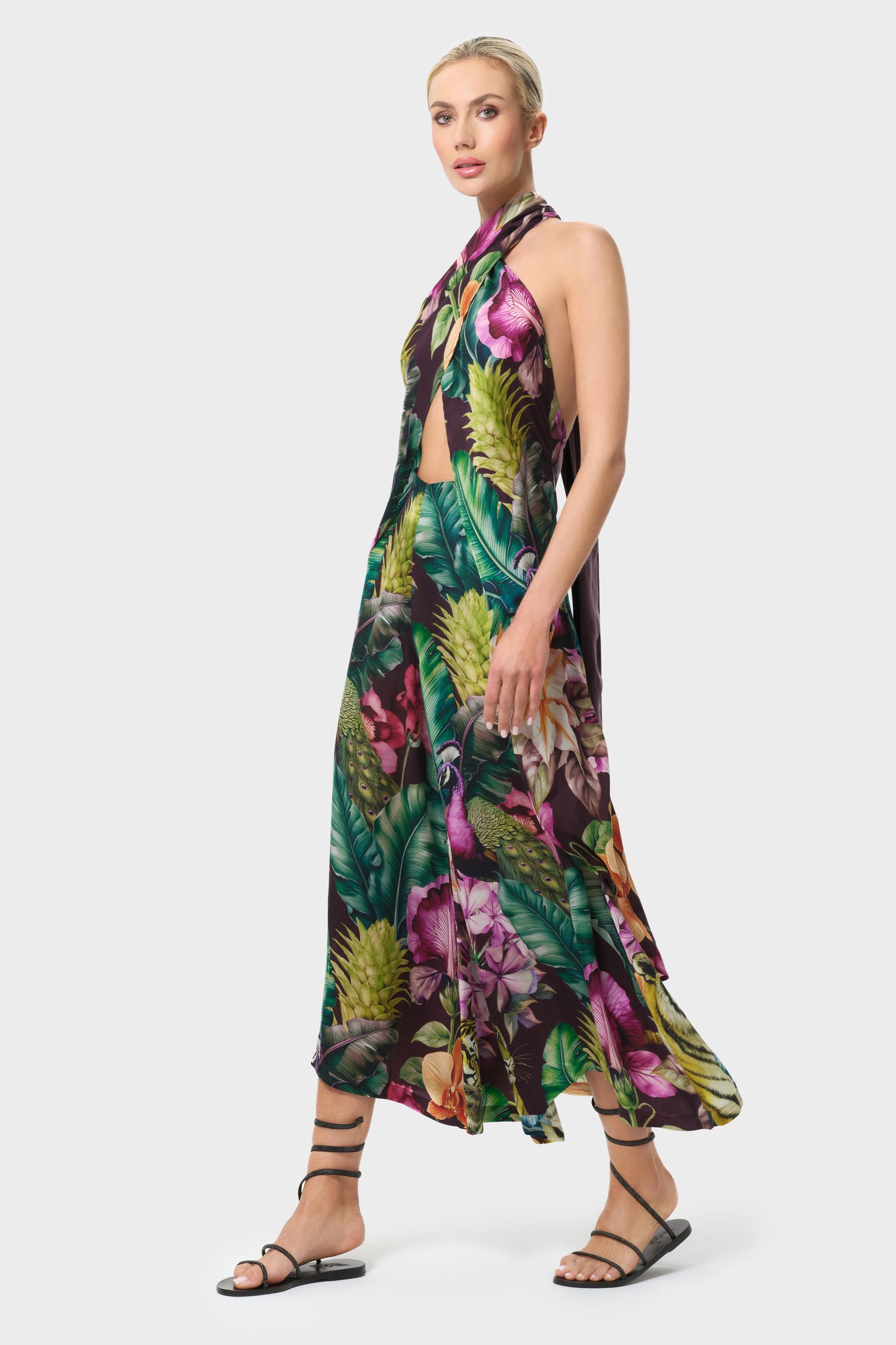 Farrah Calypso Liz Cross Halter Top-niLuu