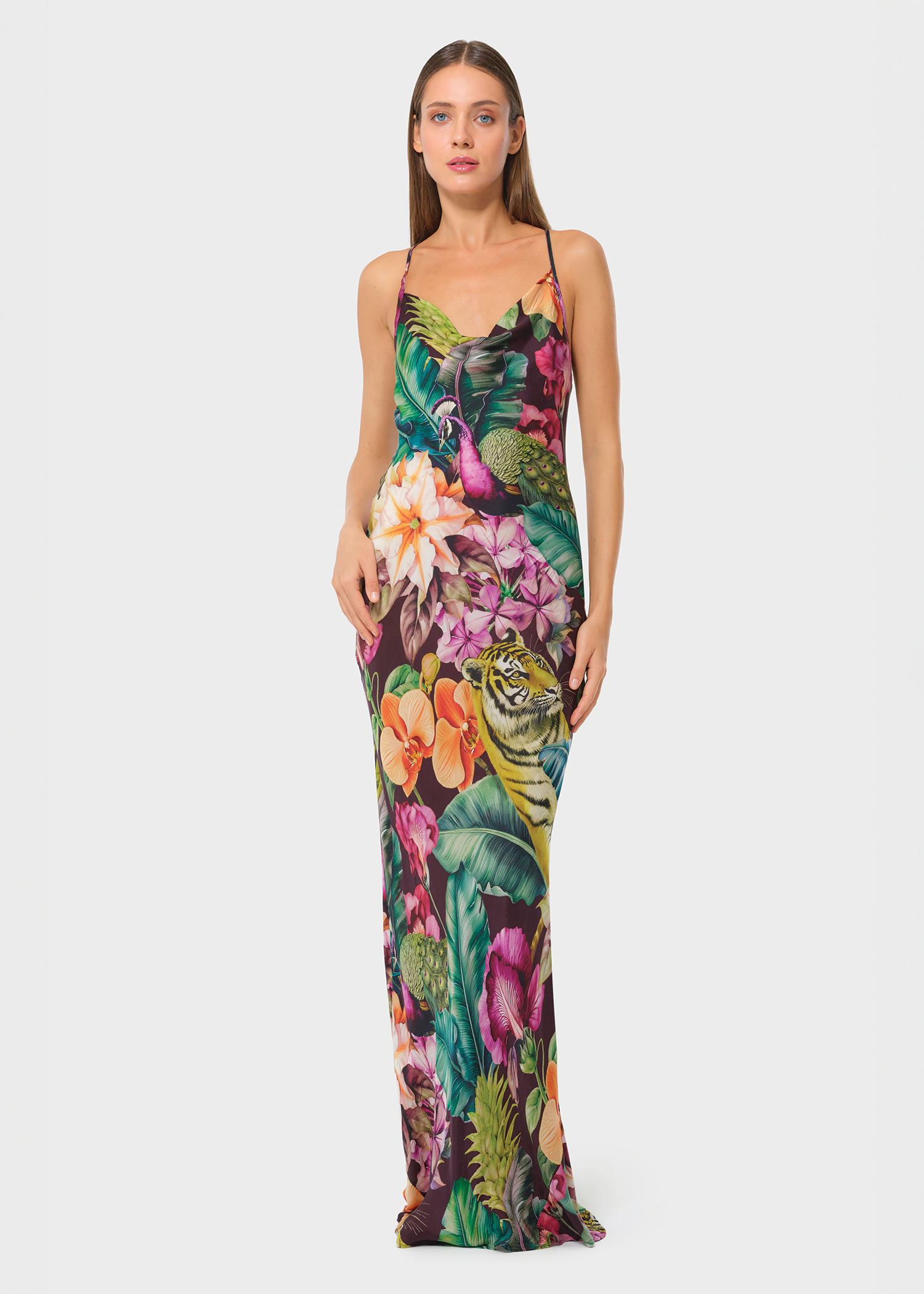 colorful silk dresses Silk Wrap Slip Maxi Dress