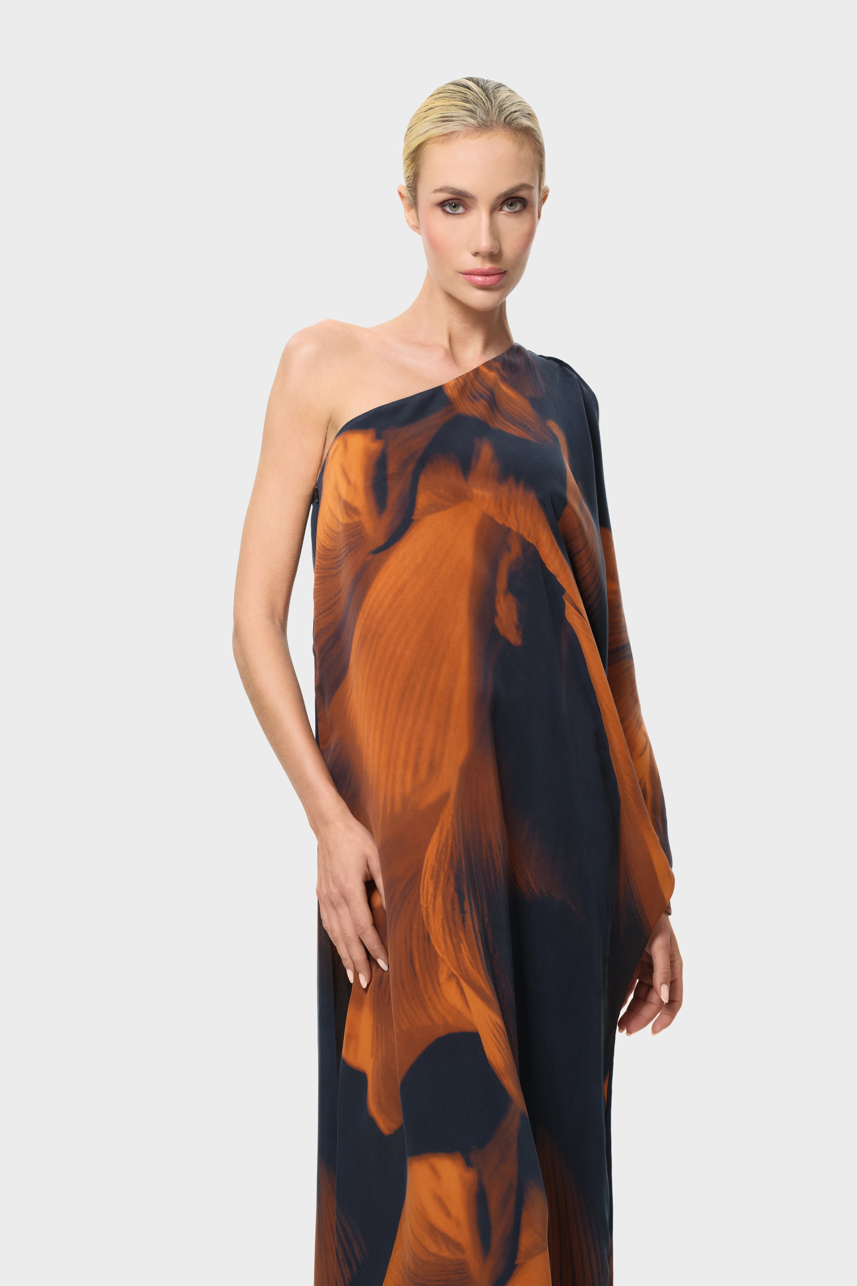 Loren One Shoulder Dress | Vegan Silk | Calypso by niLuu