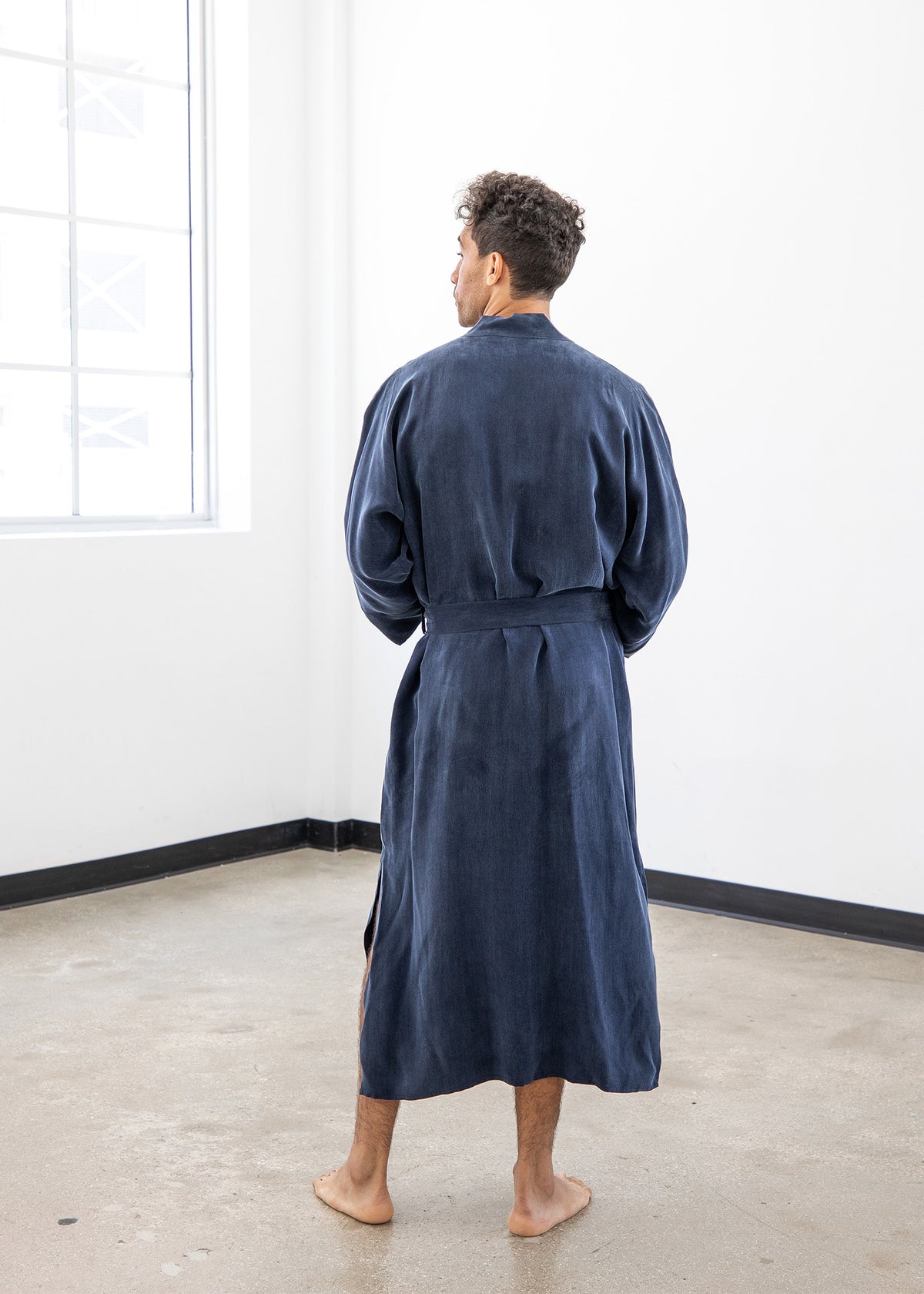 Midnight Blue Sleep Mask + Men Kimono Robe