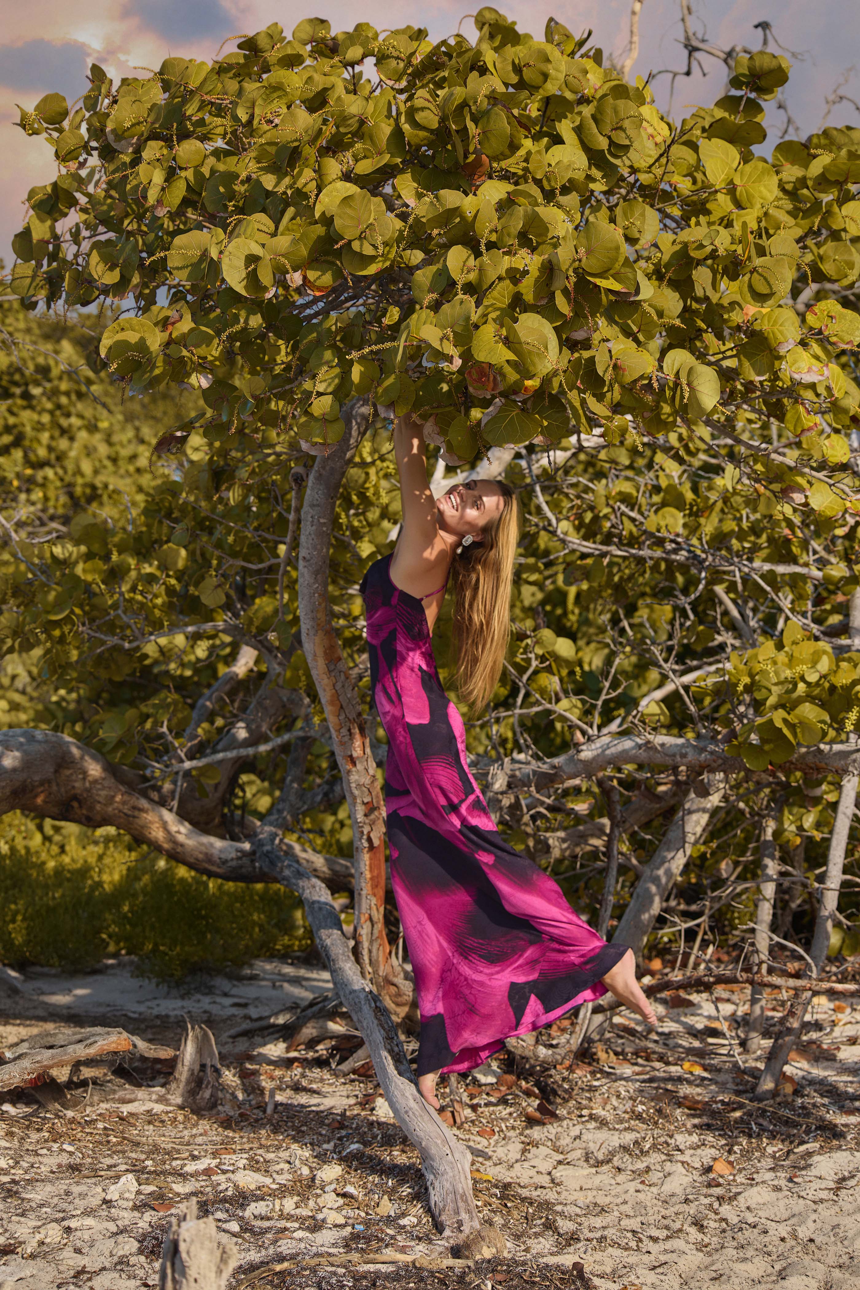 Sophia Scarlet Slip Dress | Vegan Silk | Calypso by niLuu