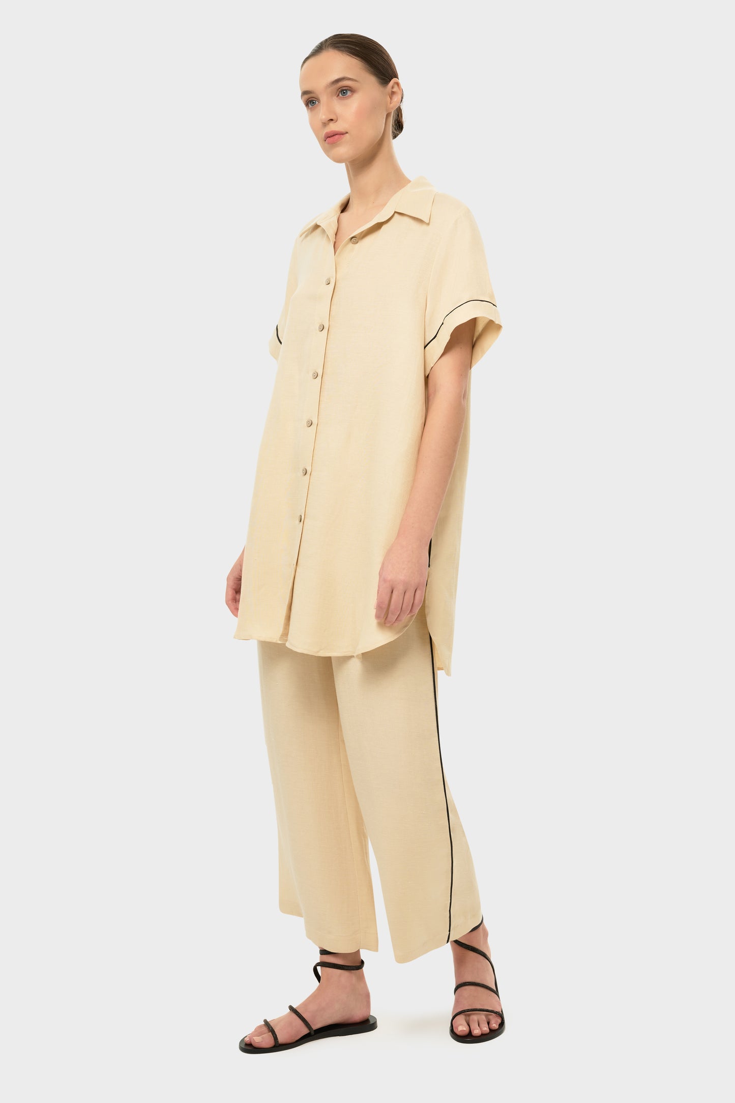 Creme AquaFlora Logan Button Down Shirt-niLuu