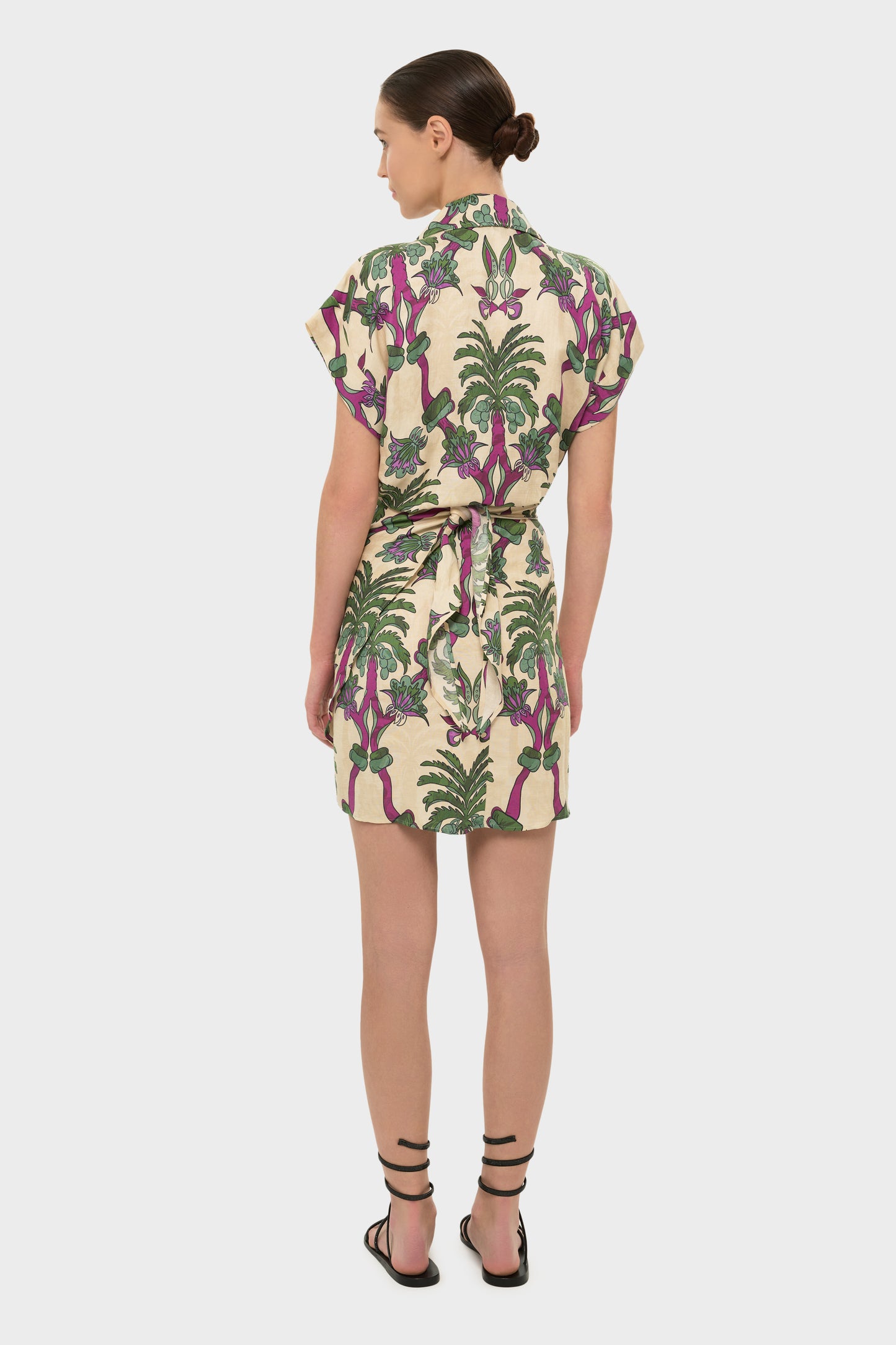 Palmera AquaFlora Mini Shirt Wrap Dress-niLuu