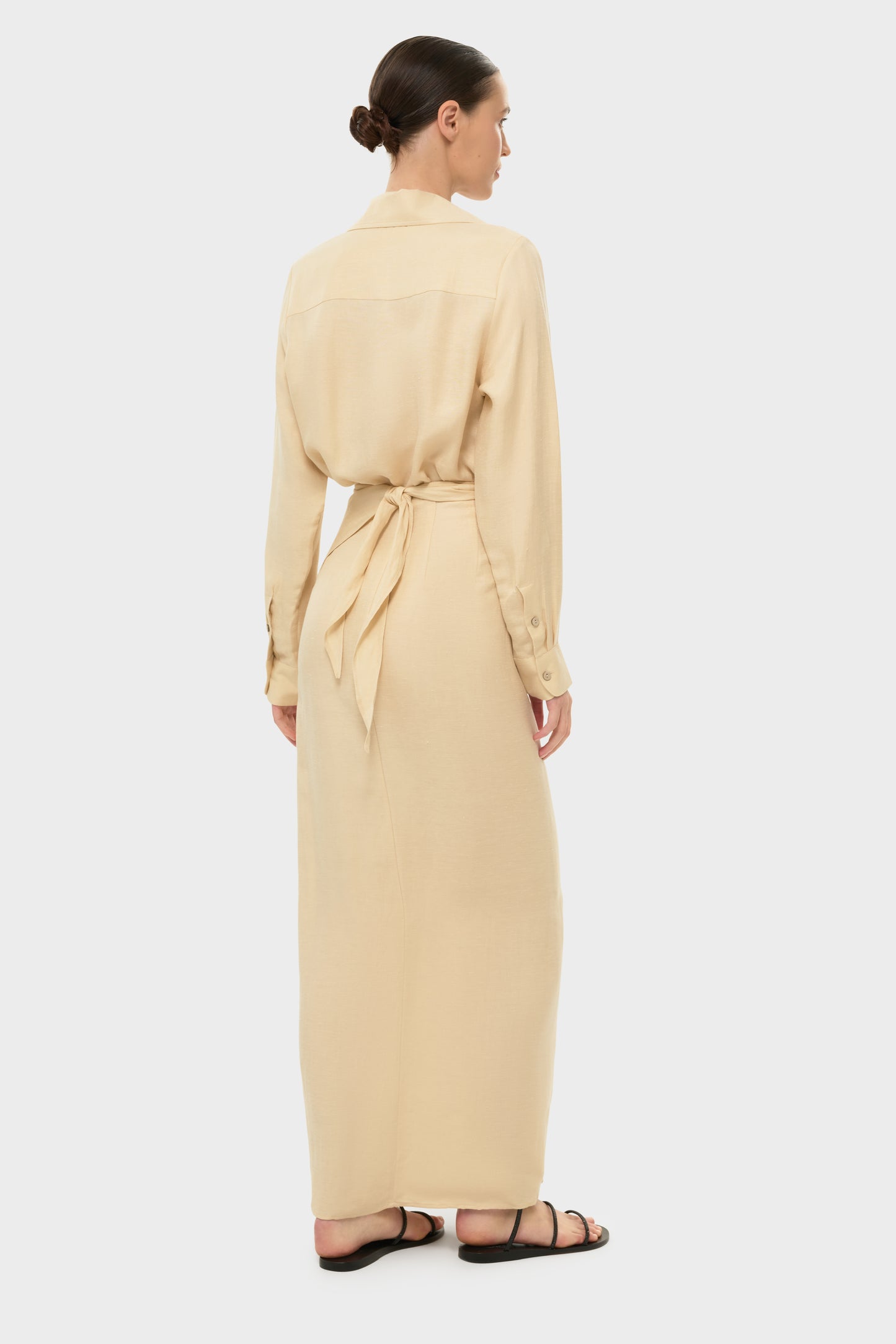 Creme AquaFlora Shirt Wrap Dress-niLuu