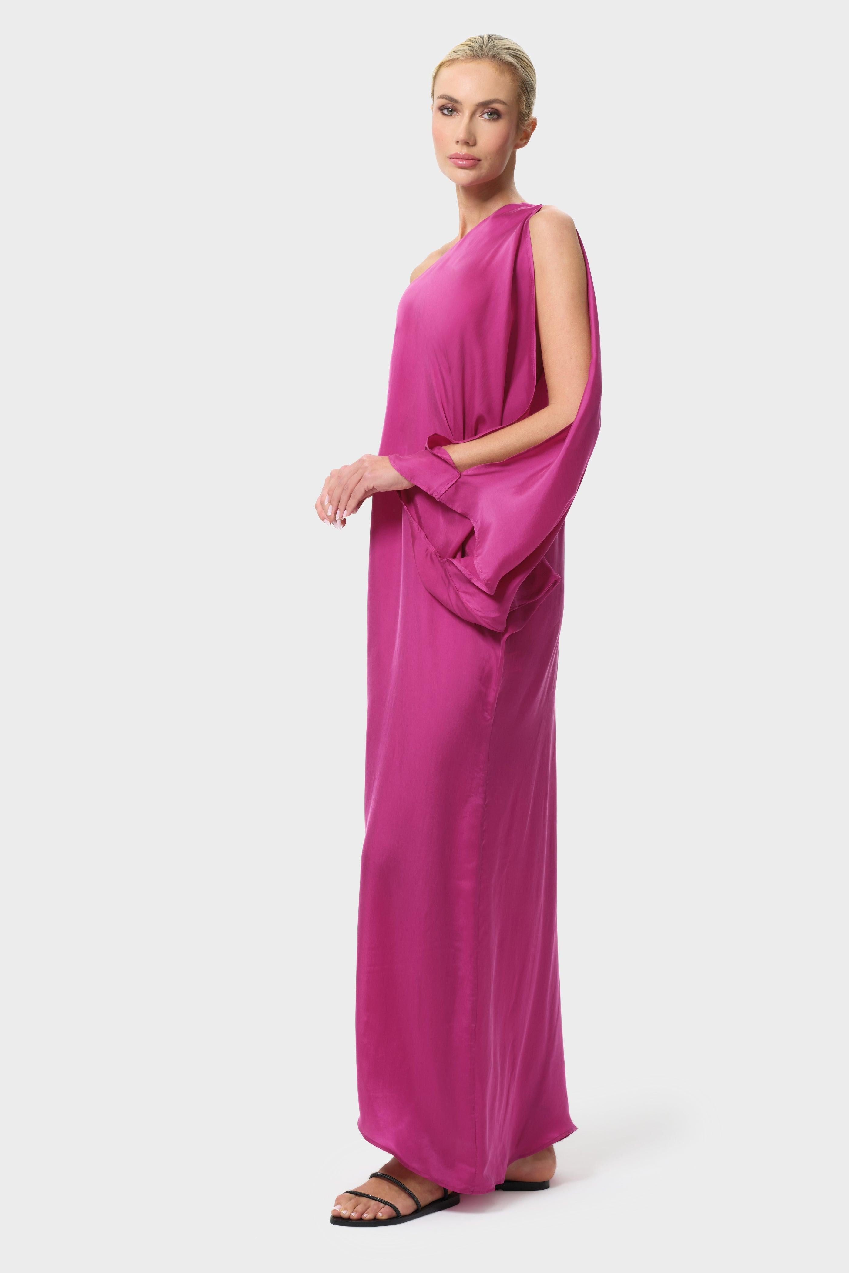 Begonvil One Shoulder Dress | Vegan Silk | Calypso by niLuu