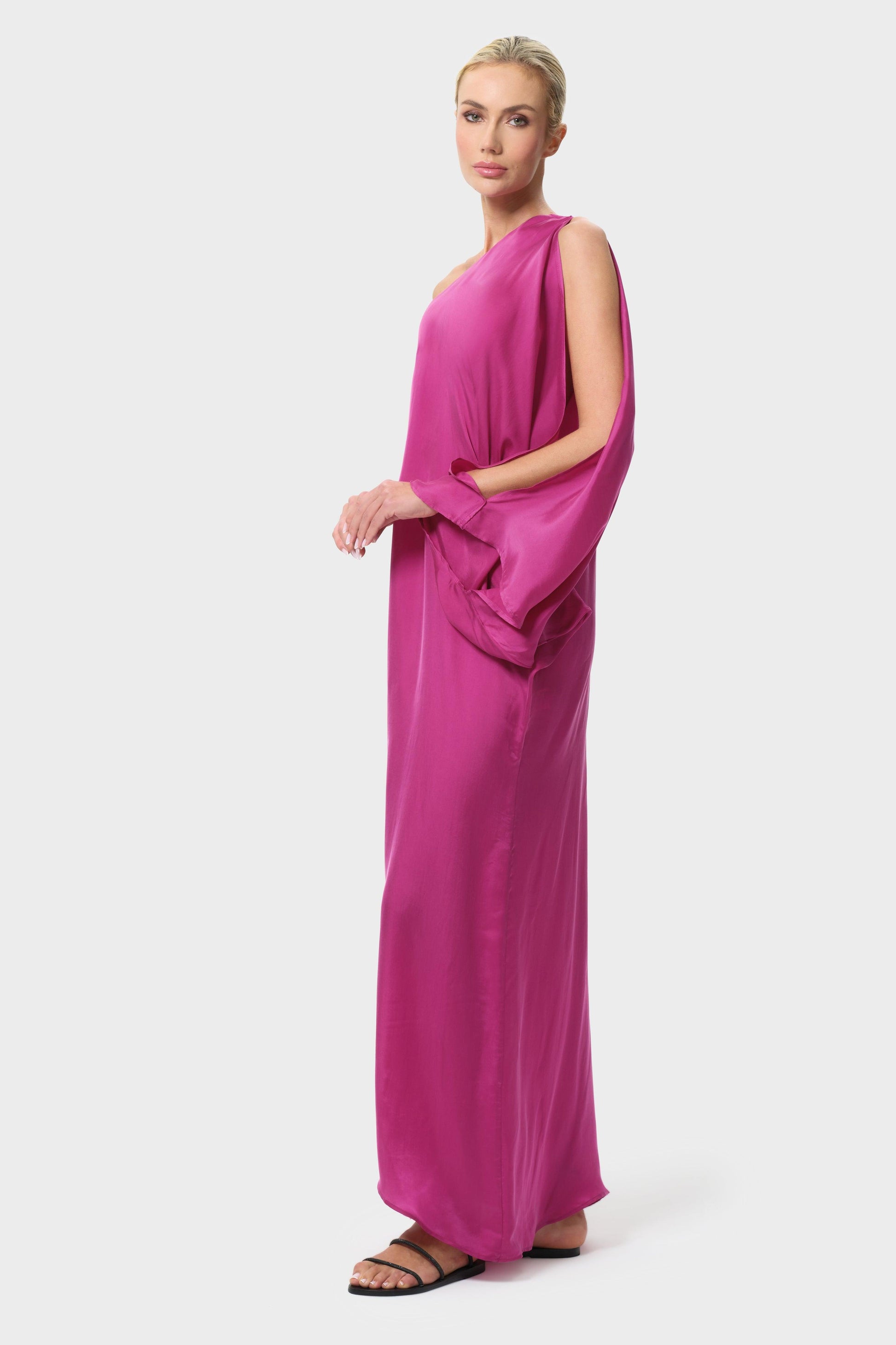 Begonvil Calypso One Shoulder Dress-niLuu