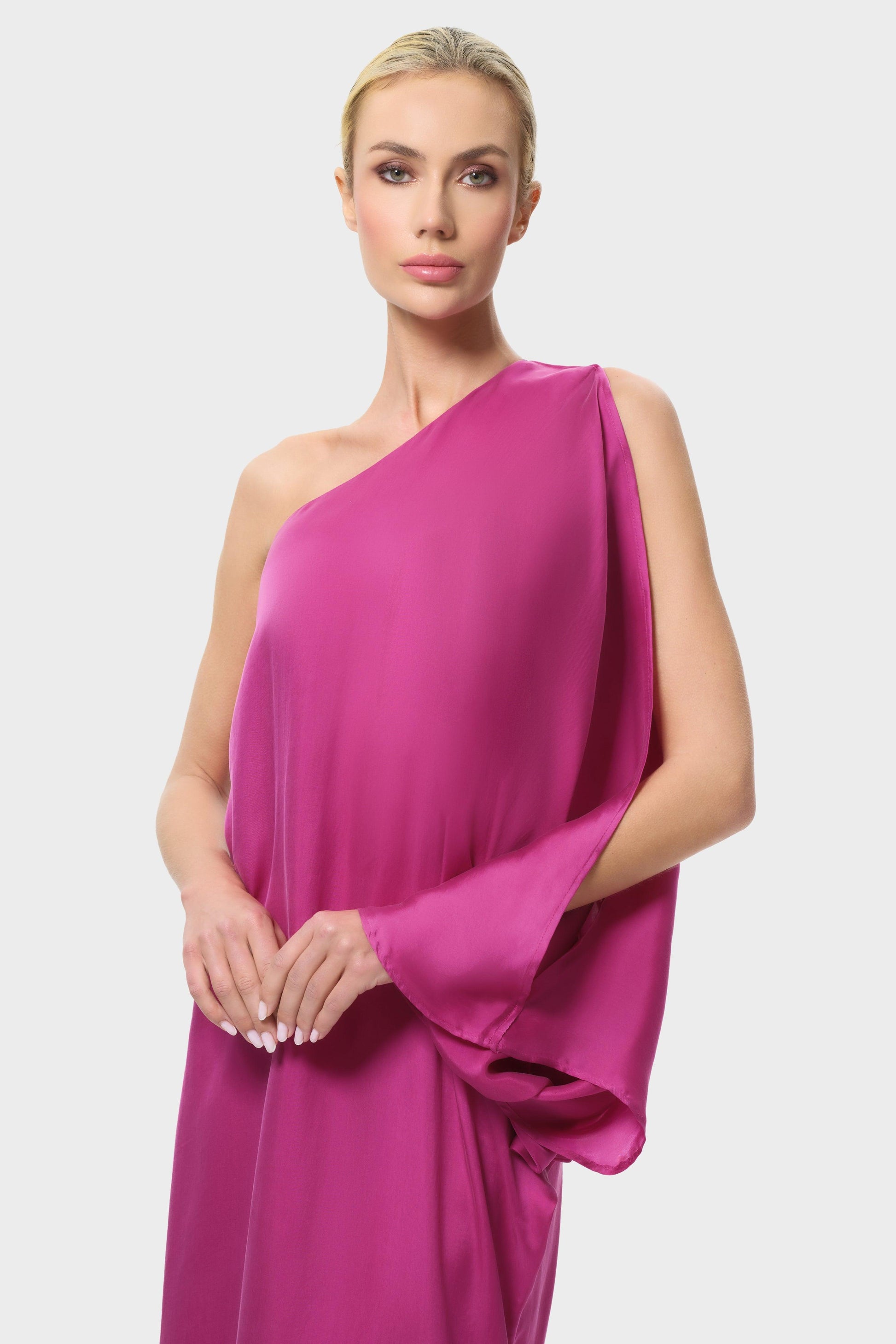Begonvil One Shoulder Dress | Vegan Silk