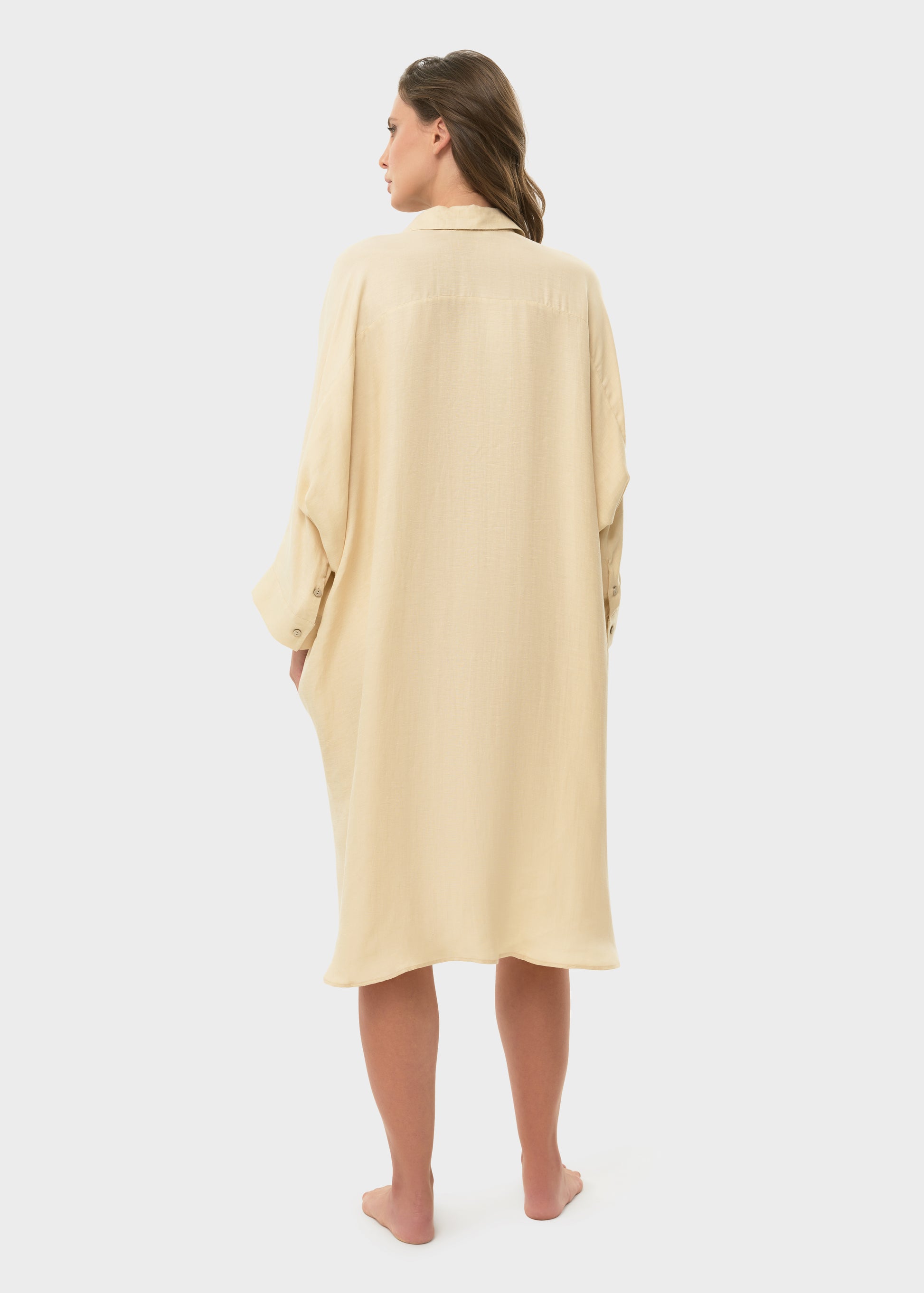 Creme Mystique Button Down Dress-niLuu