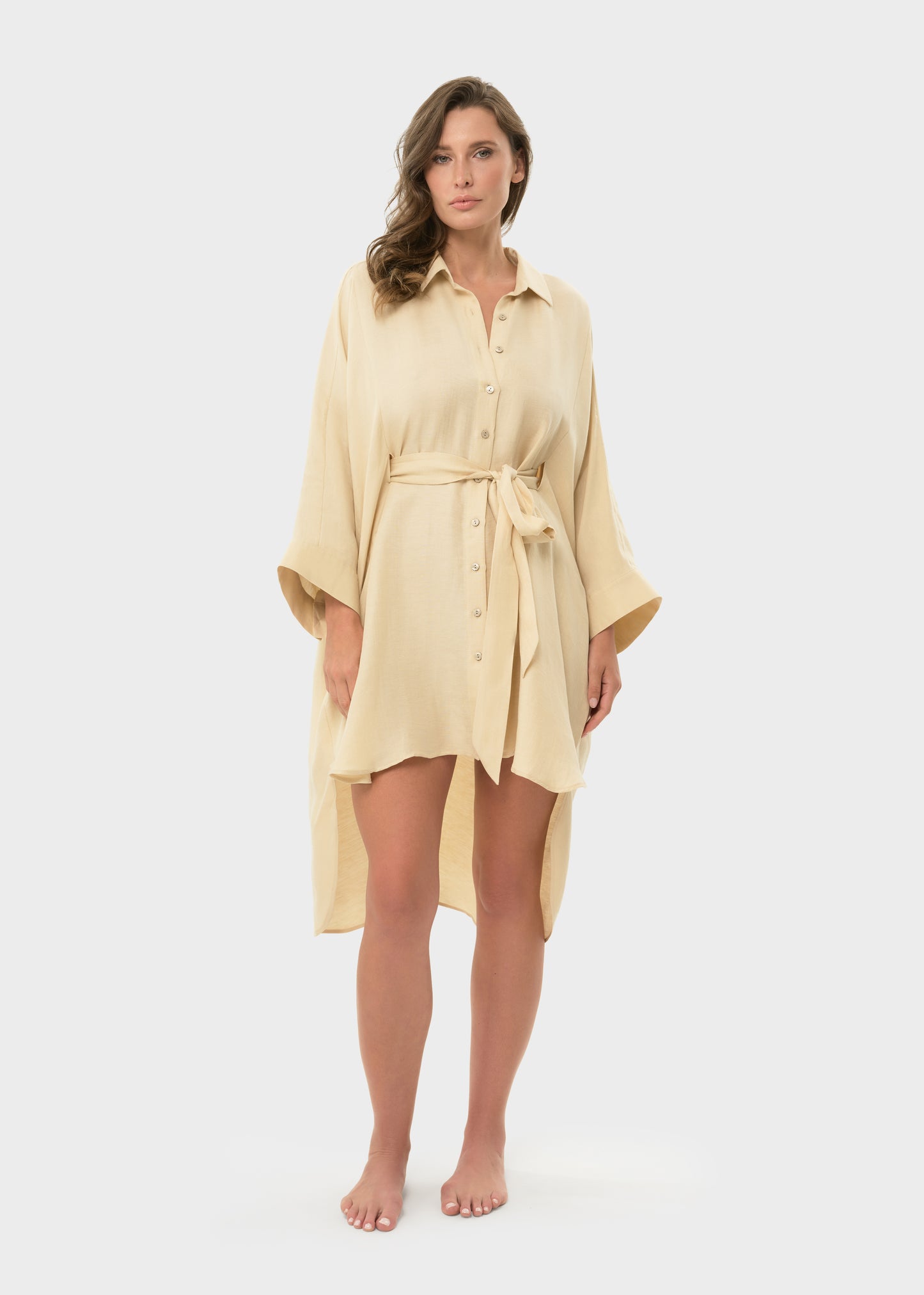 Creme Mystique Button Down Dress-niLuu