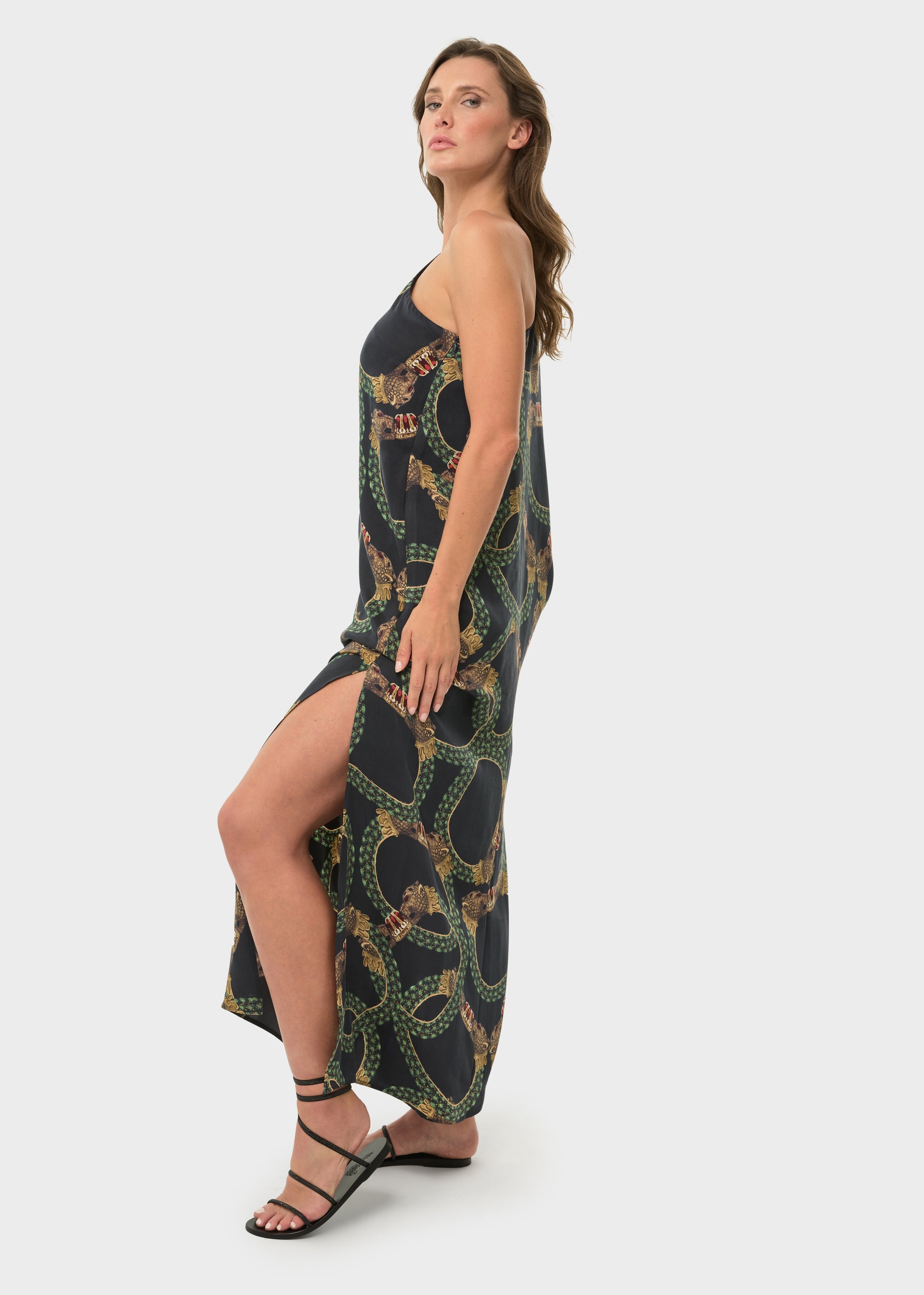 Dion Mystique One Shoulder Maxi Dress-niLuu