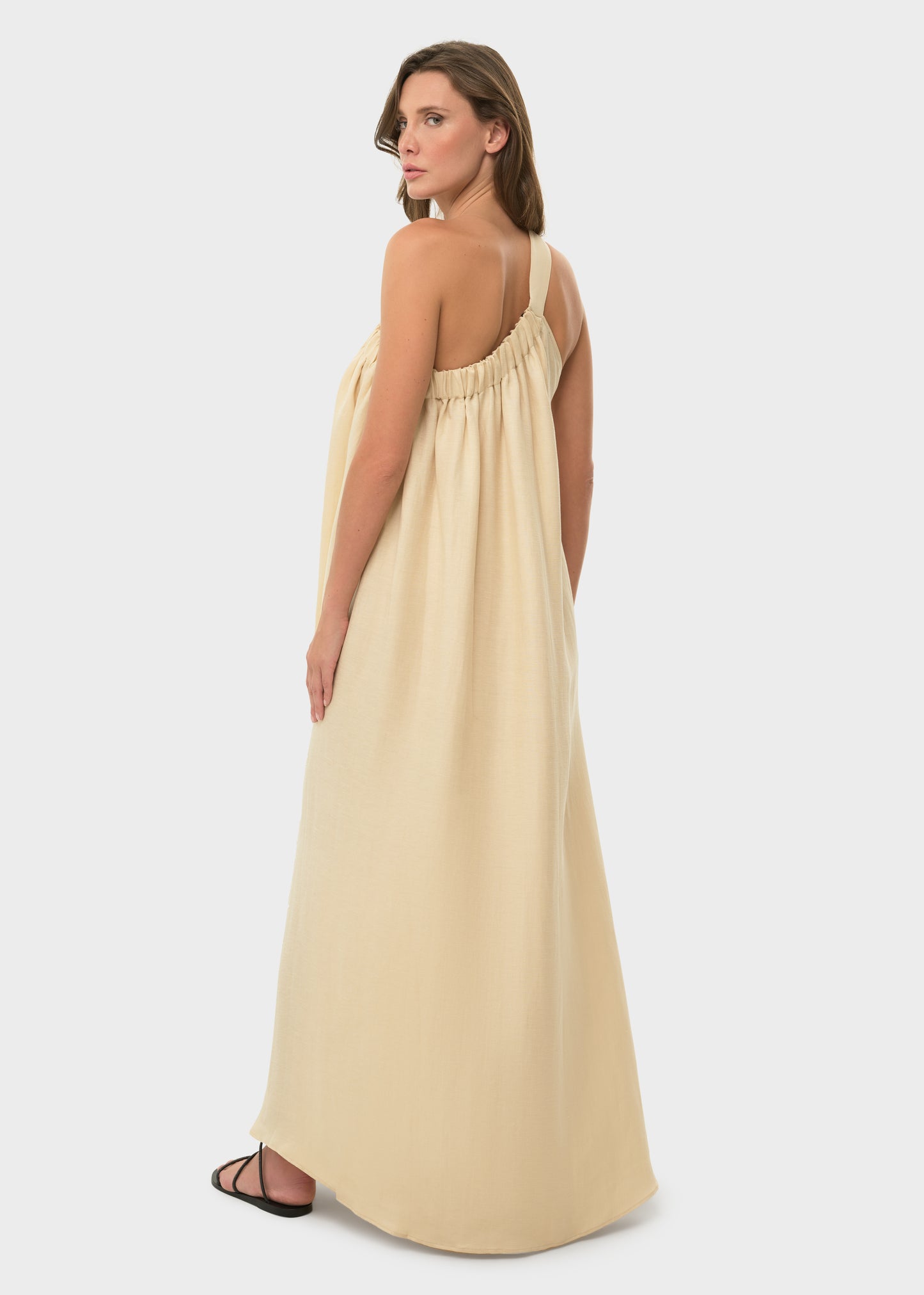 Creme Mystique Ella One Shoulder Dress-niLuu