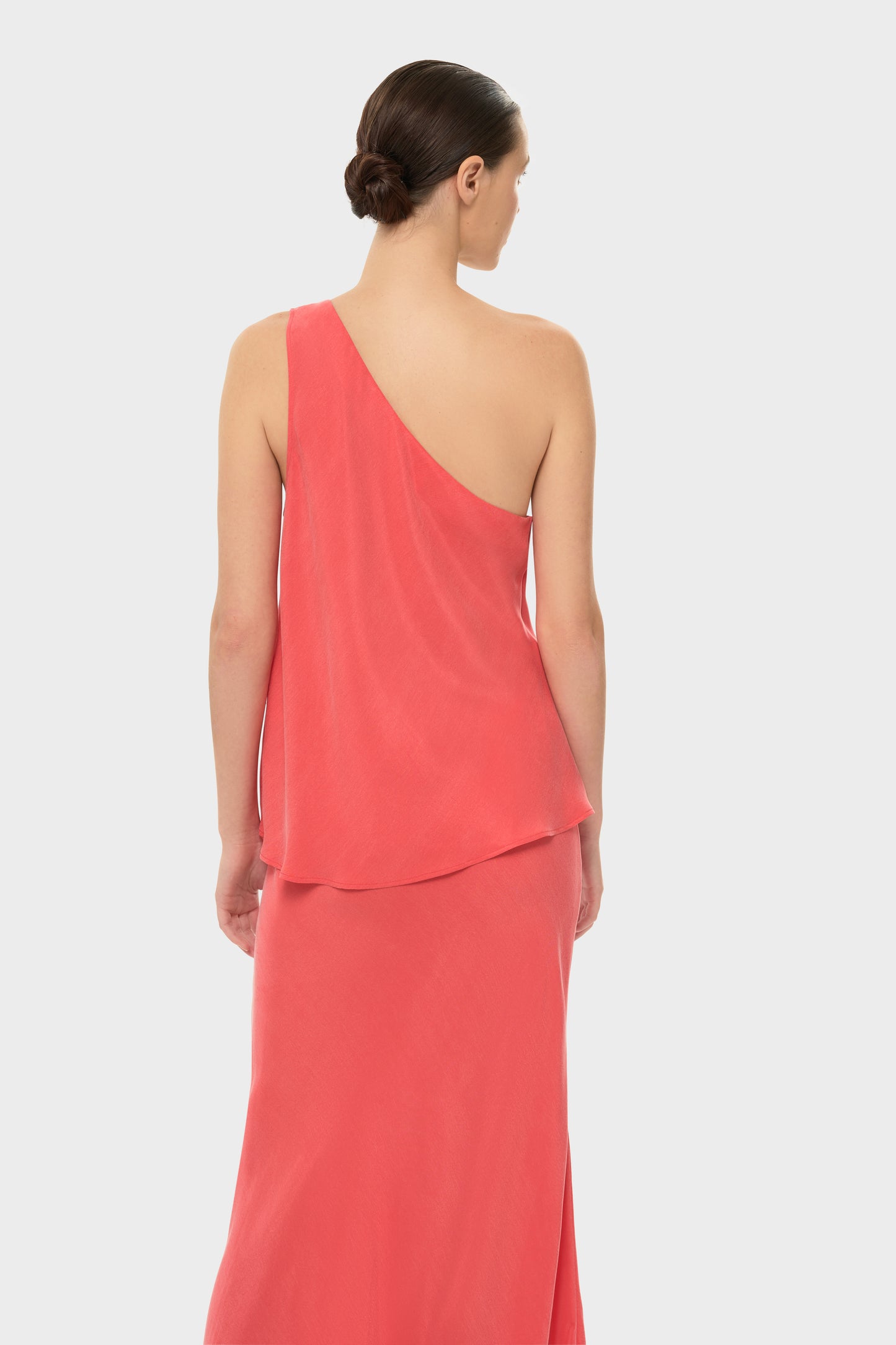 Coral AquaFlora Iris One Shoulder Top-niLuu