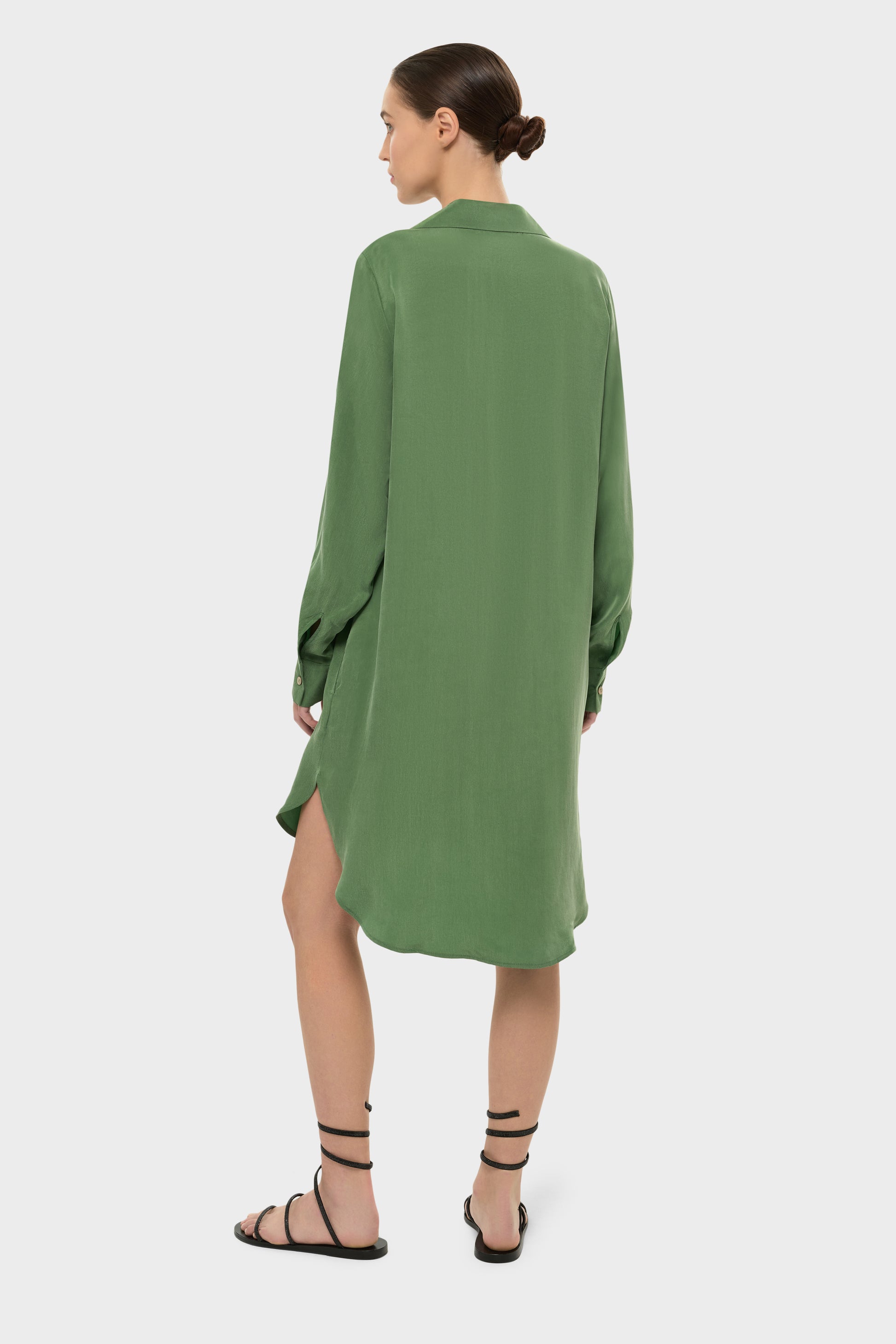 Moss AquaFlora Button Down Shirt Dress-niLuu