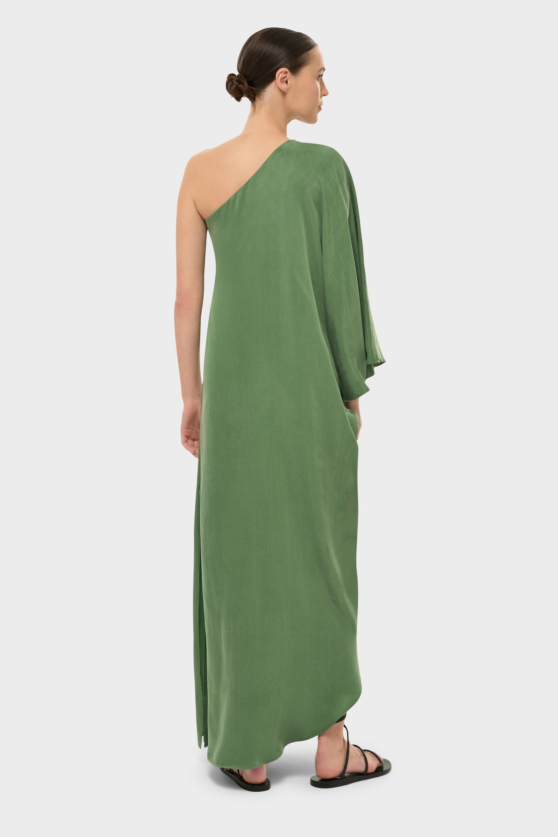 Moss AquaFlora One Shoulder Maxi Dress-niLuu