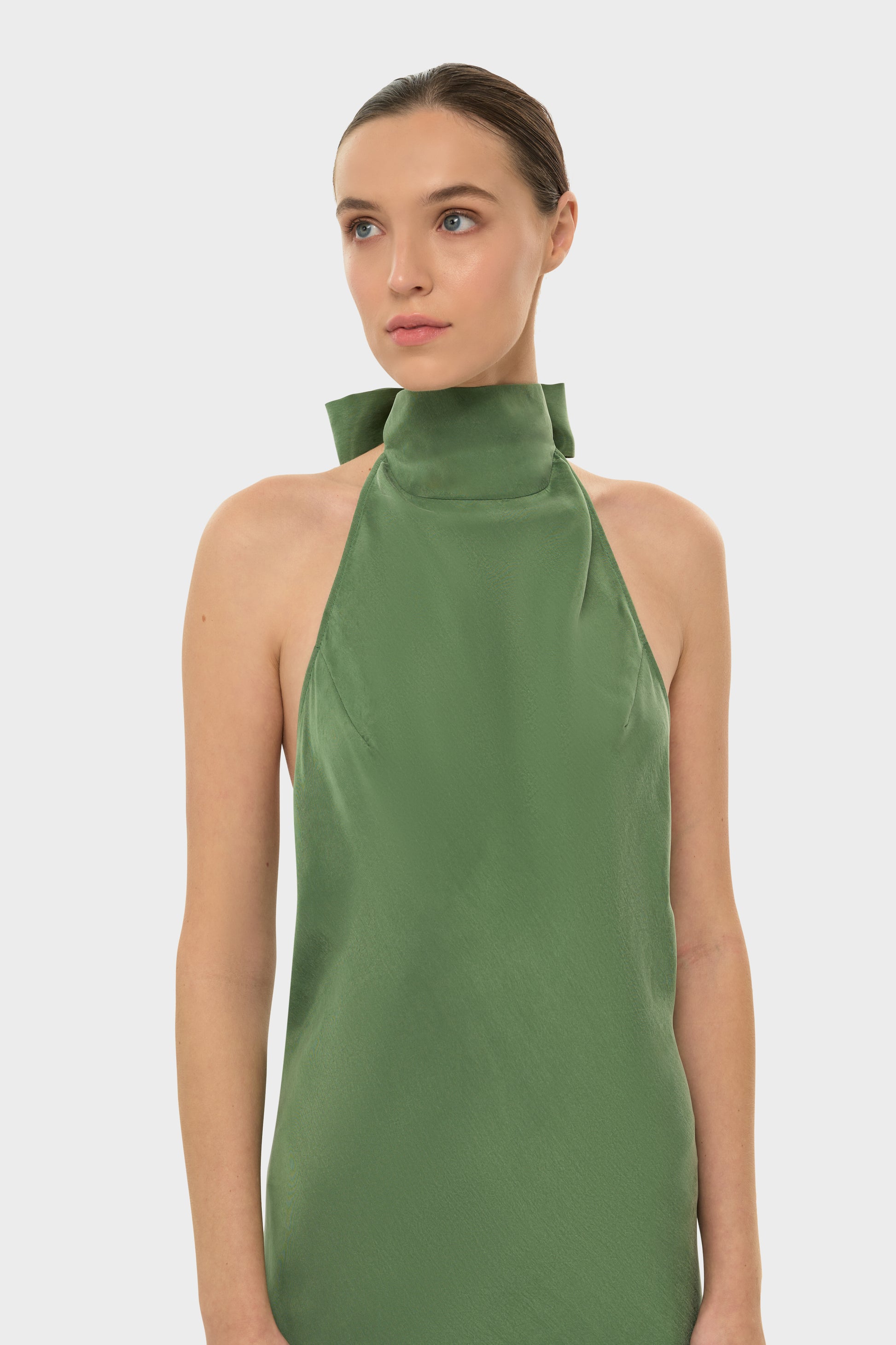 Moss AquaFlora Halter Neck Slip Dress-niLuu