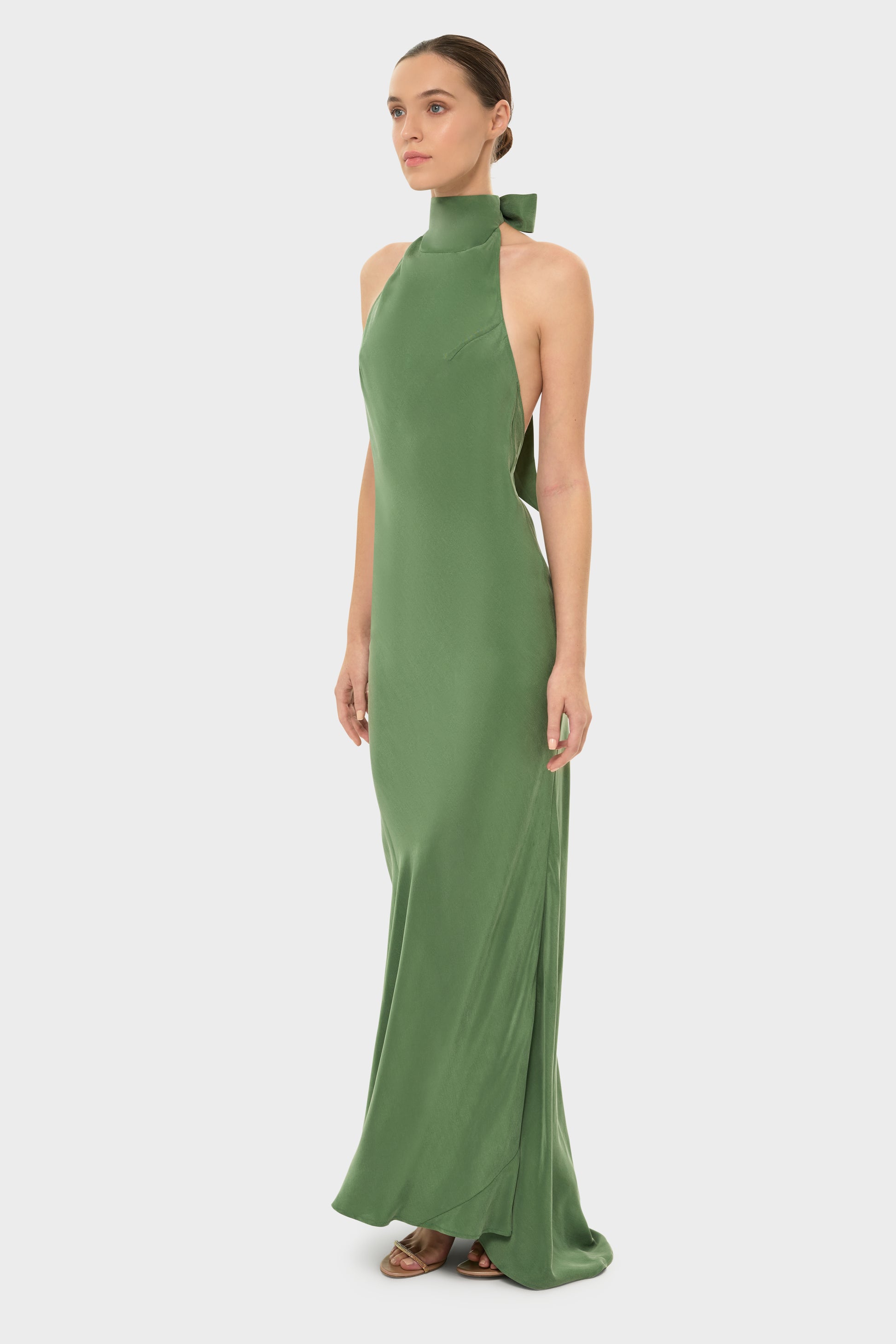 Moss AquaFlora Halter Neck Slip Dress-niLuu