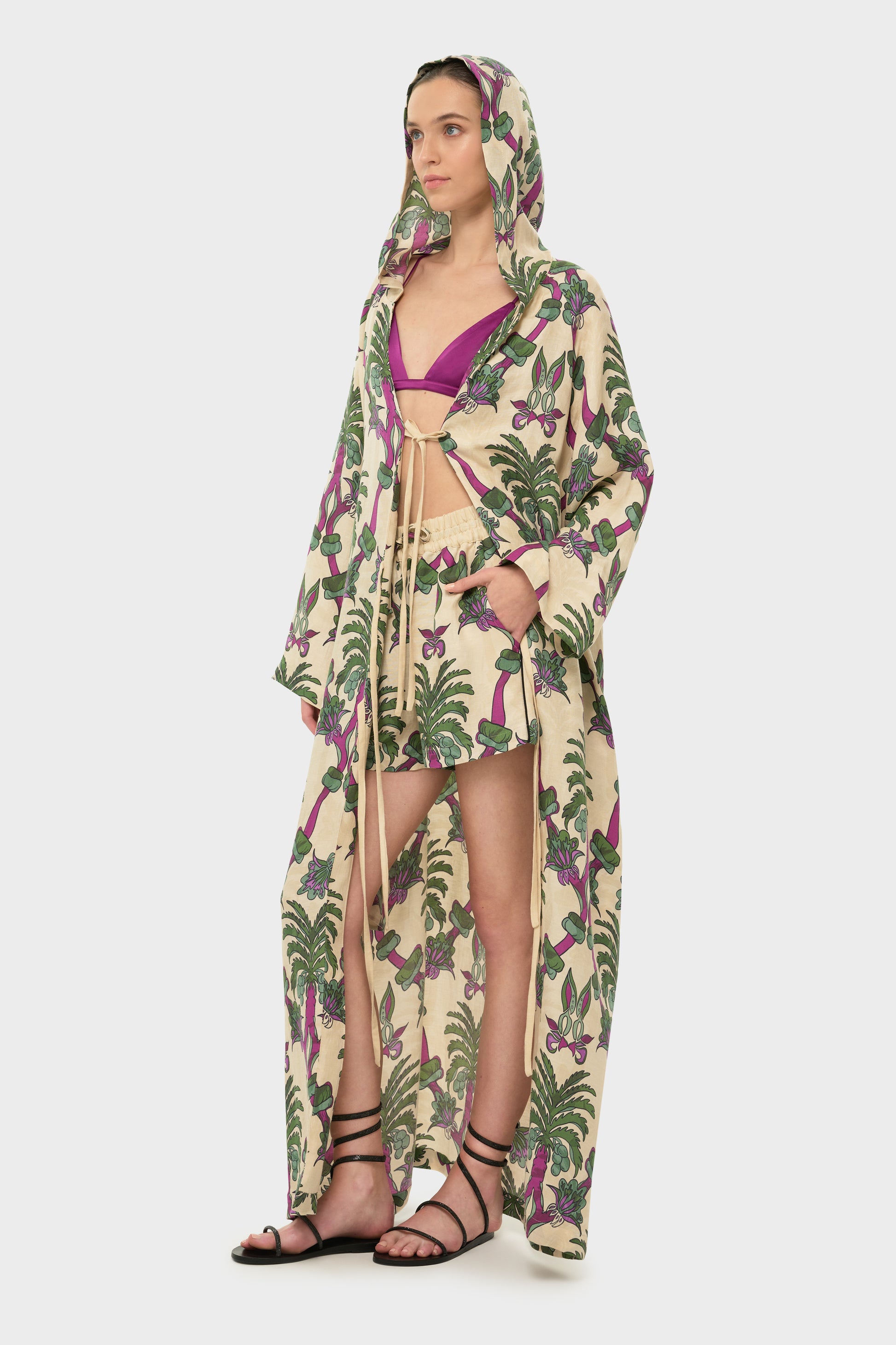 Palmera AquaFlora Hooded Kaftan-niLuu