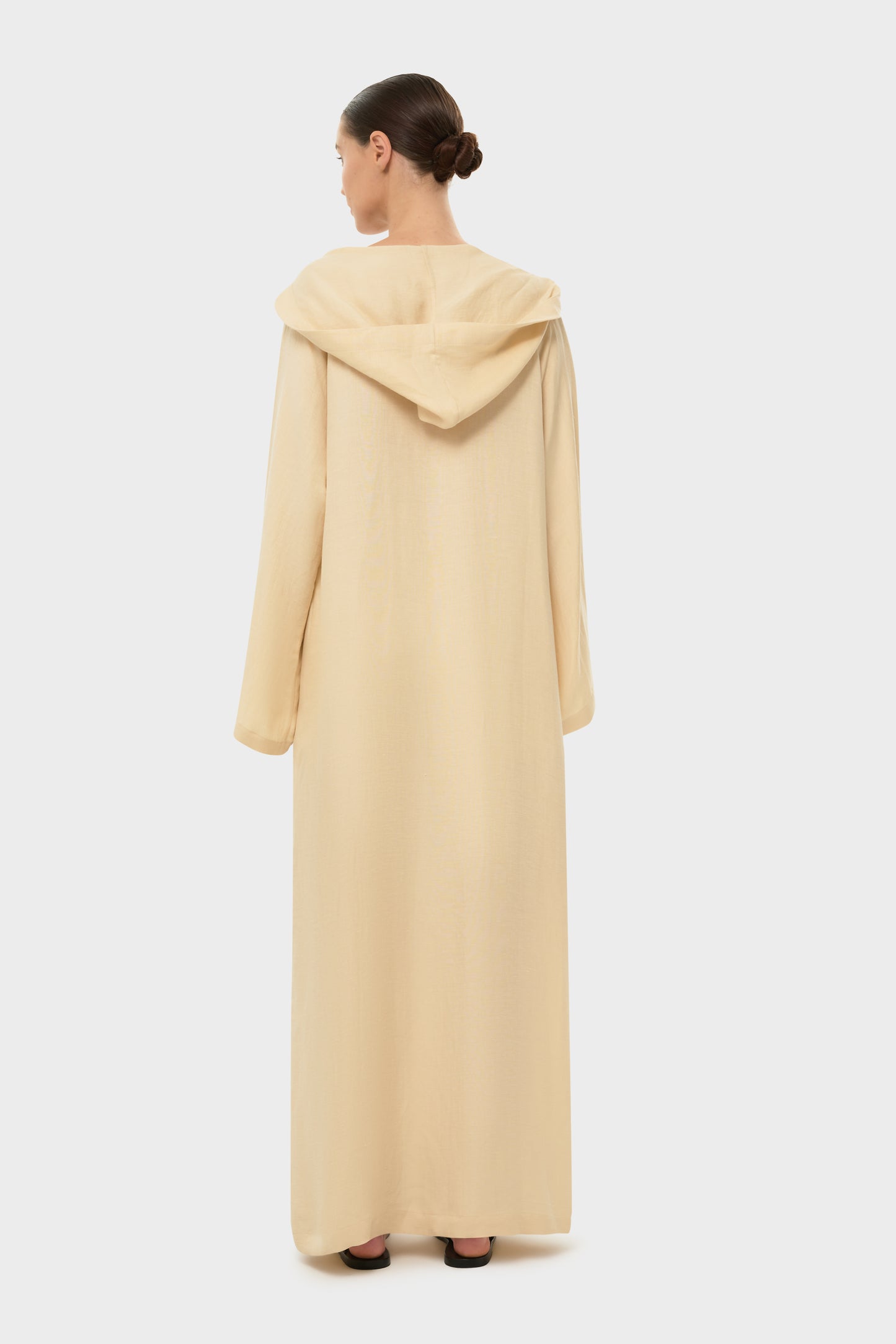 Creme AquaFlora Hooded Kaftan-niLuu