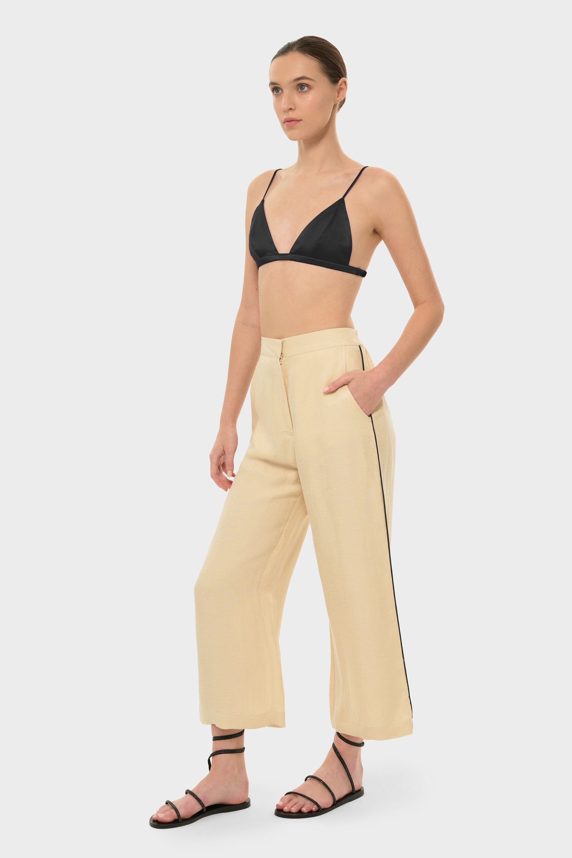 Creme AquaFlora Cropped Trousers-niLuu