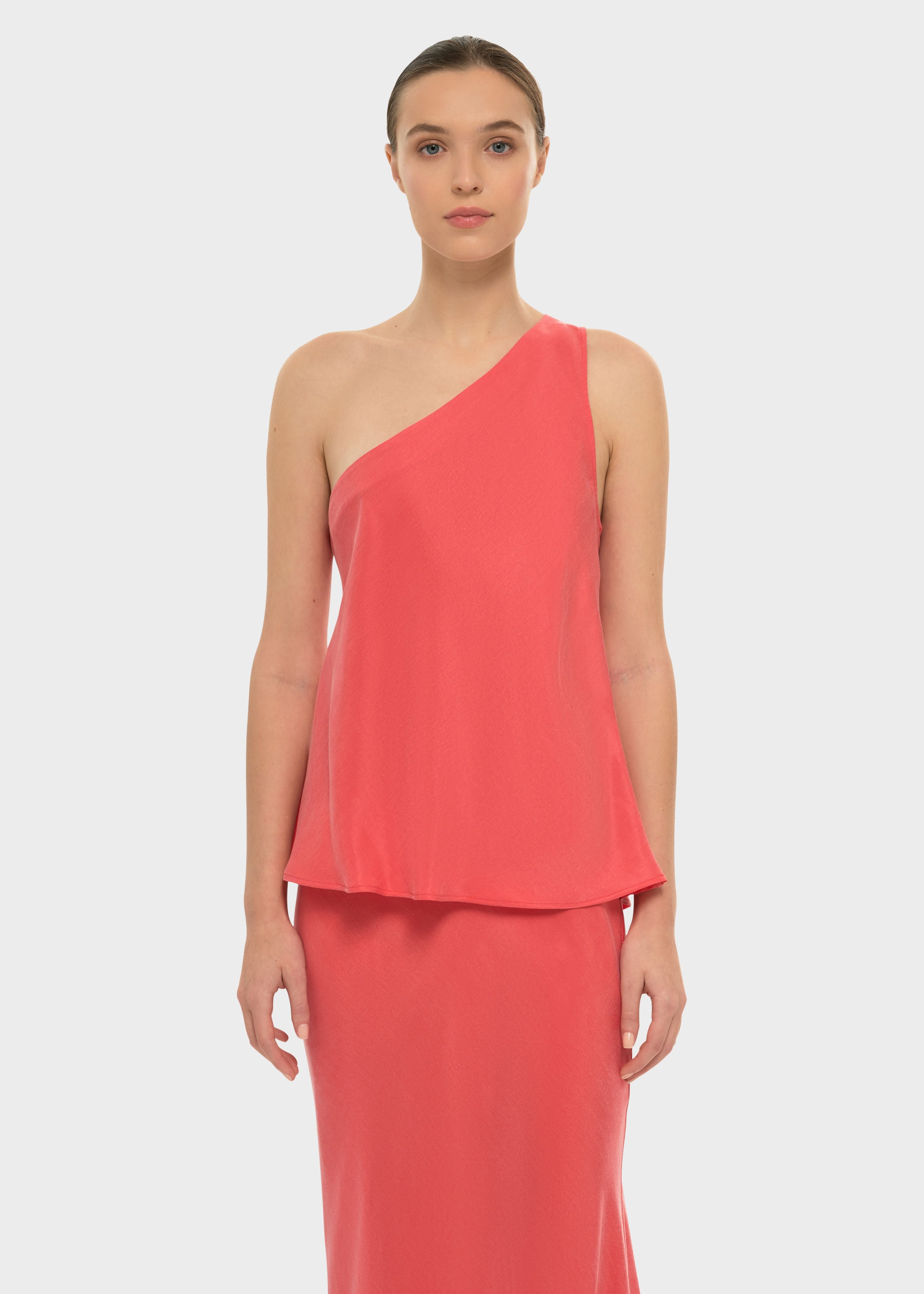 Coral AquaFlora Iris One Shoulder Top