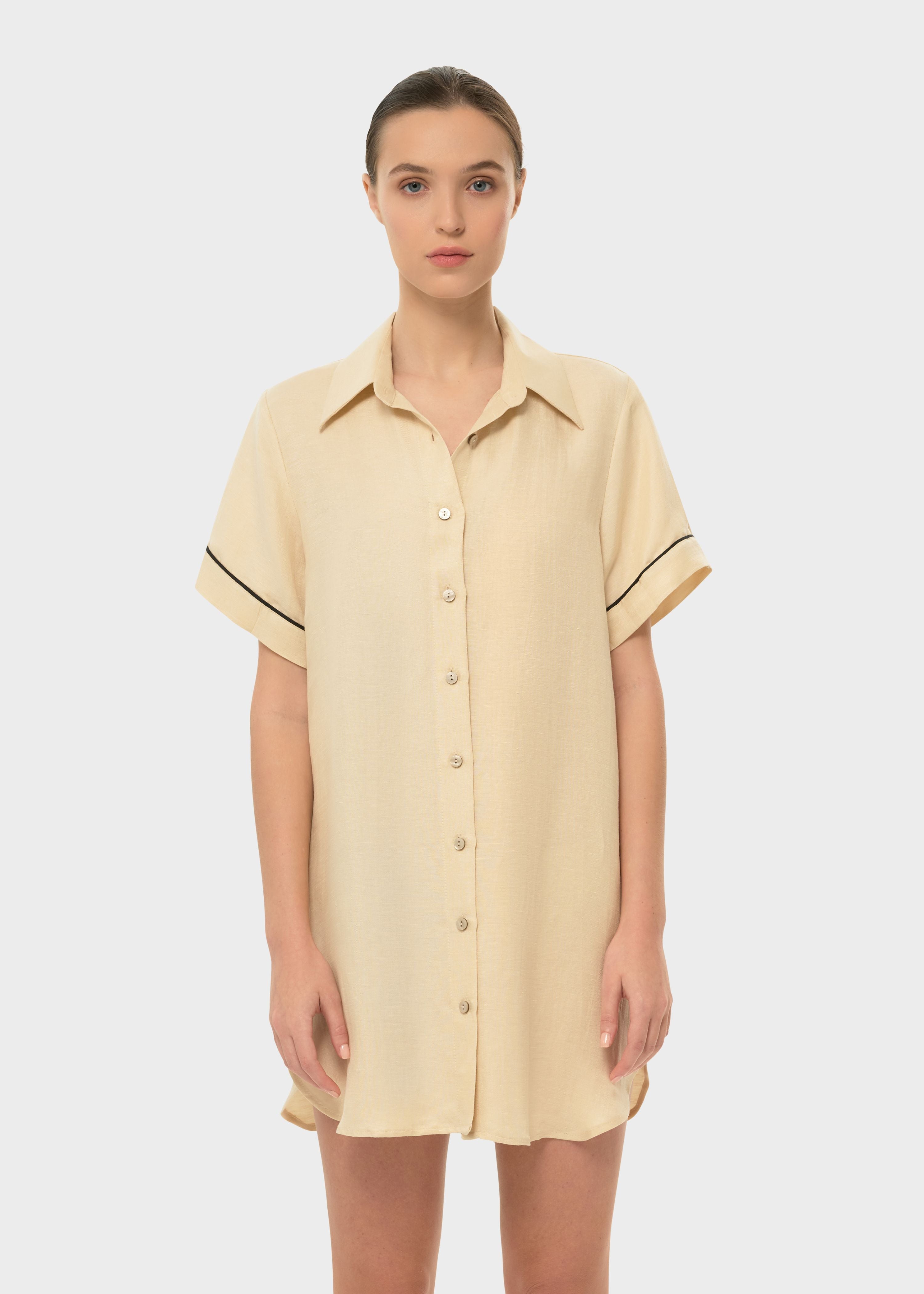 Creme AquaFlora Logan Button Down Shirt