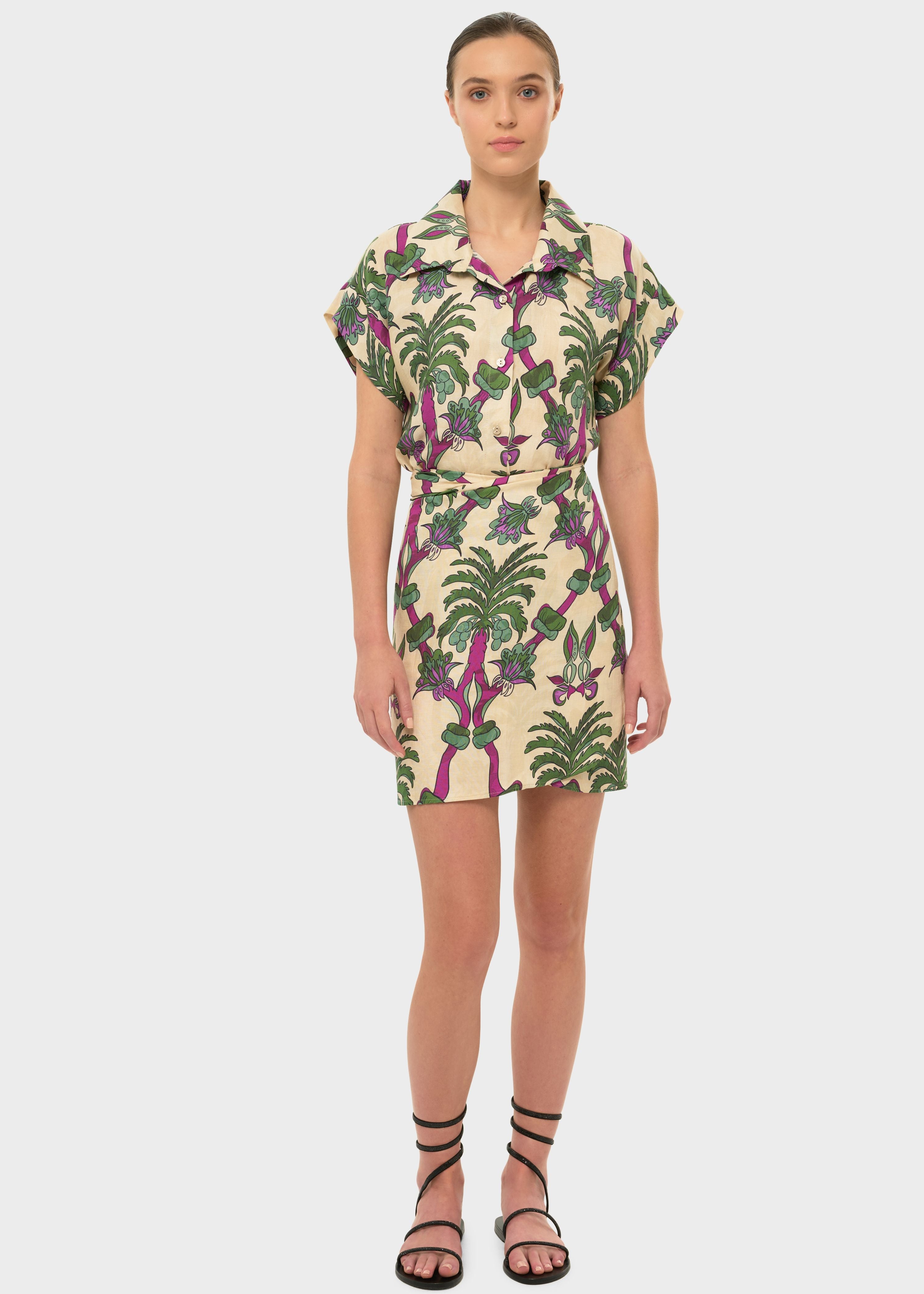 Palmera AquaFlora Mini Shirt Wrap Dress