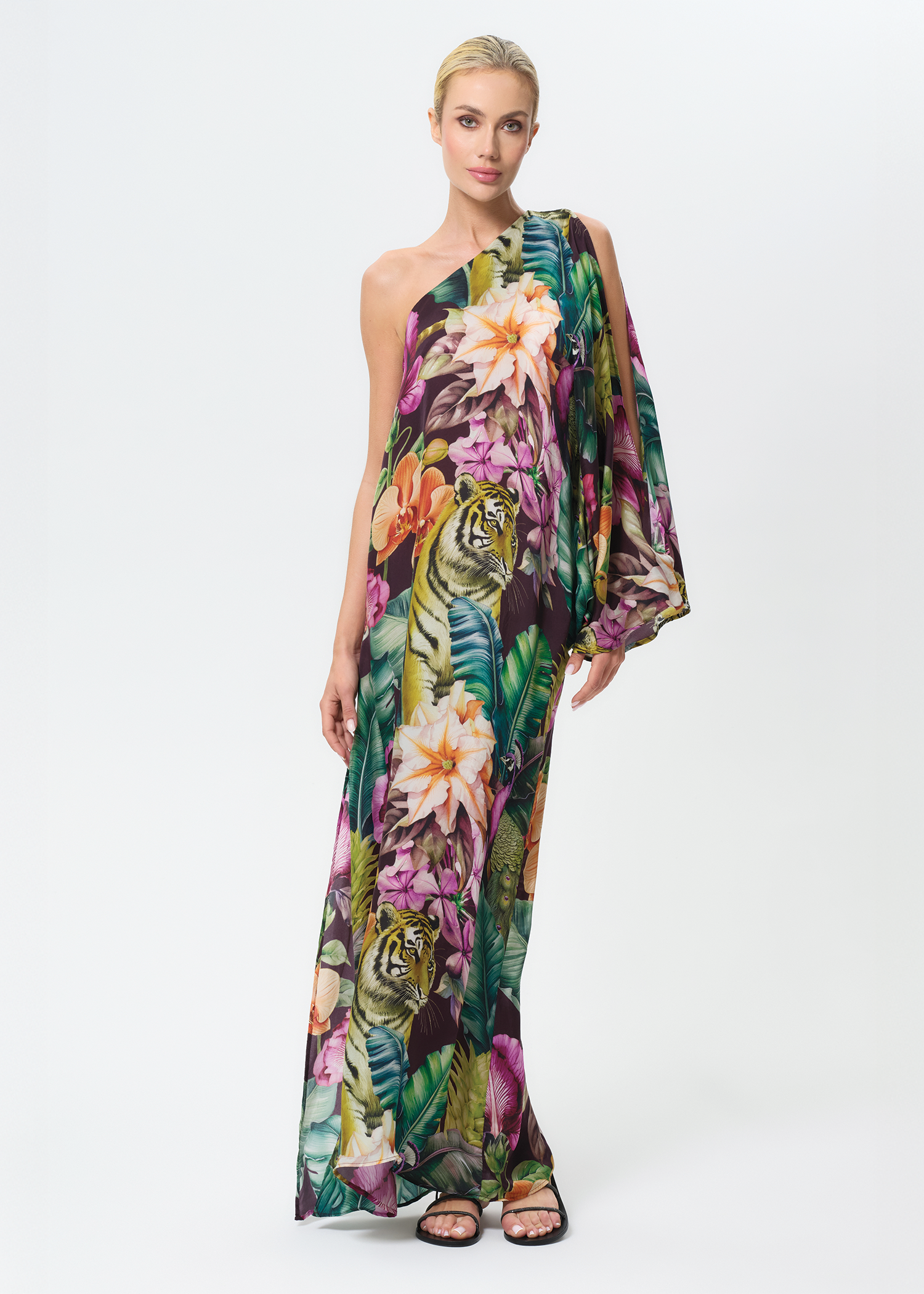 Farrah One Shoulder Dress | Vegan Silk | Calypso by niLuu