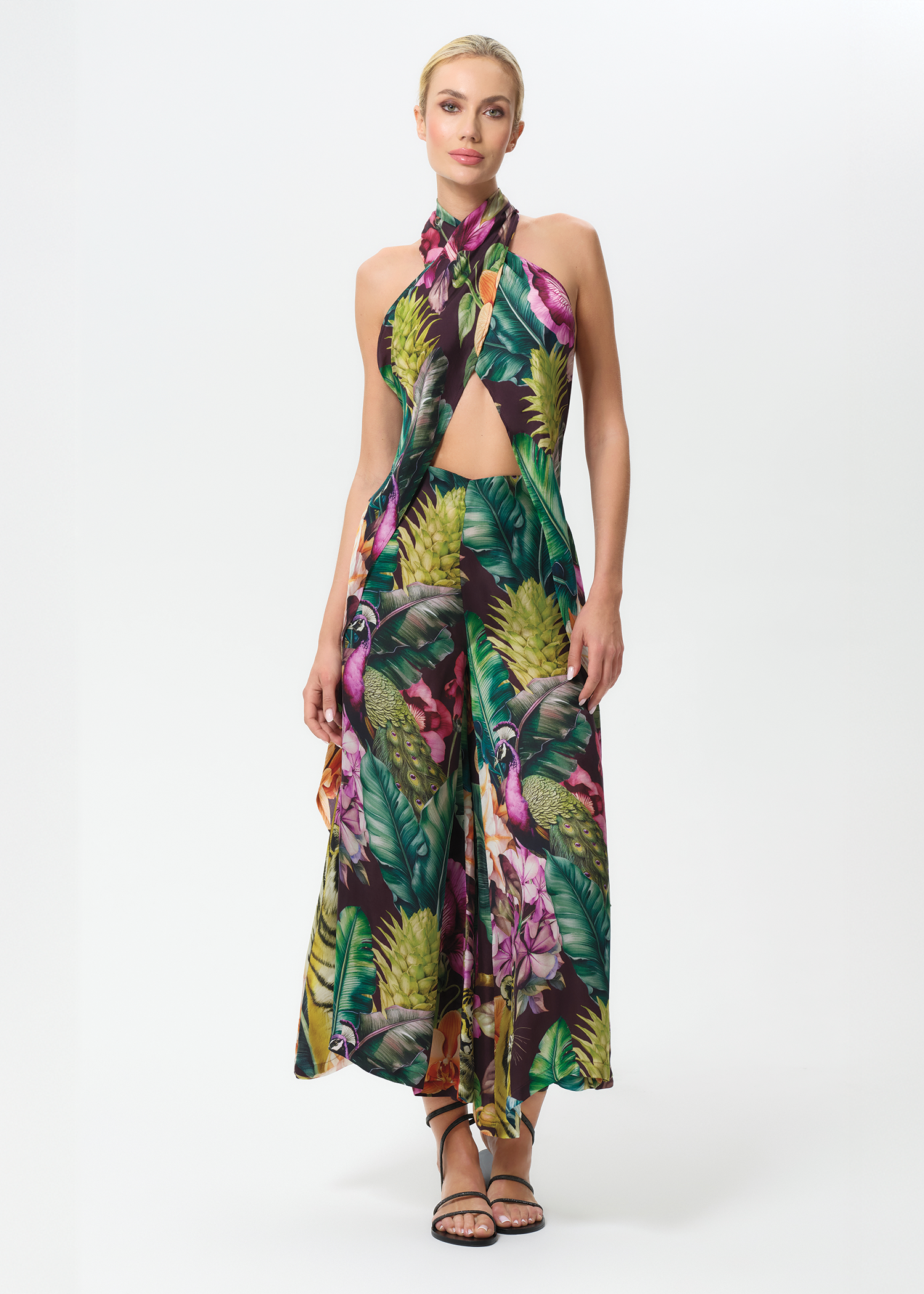 Farrah Calypso Liz Cross Halter Top-niLuu