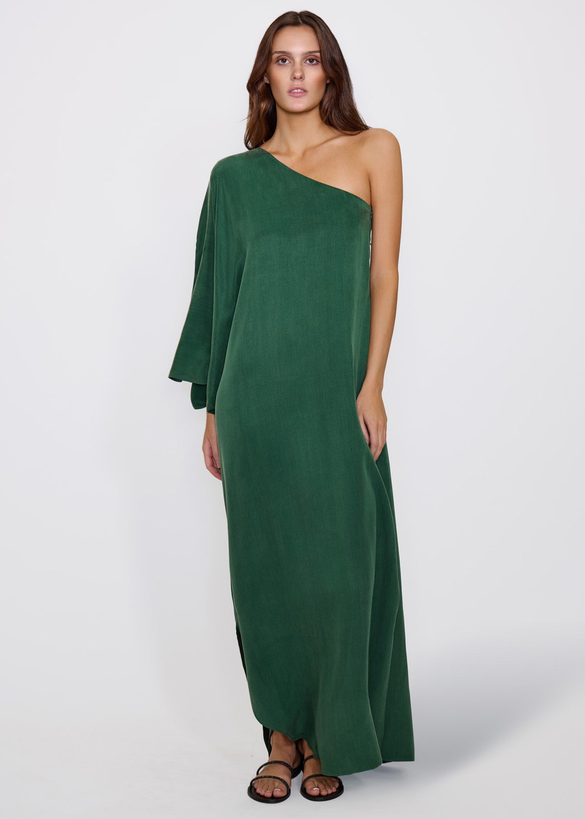 Emerald Eden One Shoulder Dress