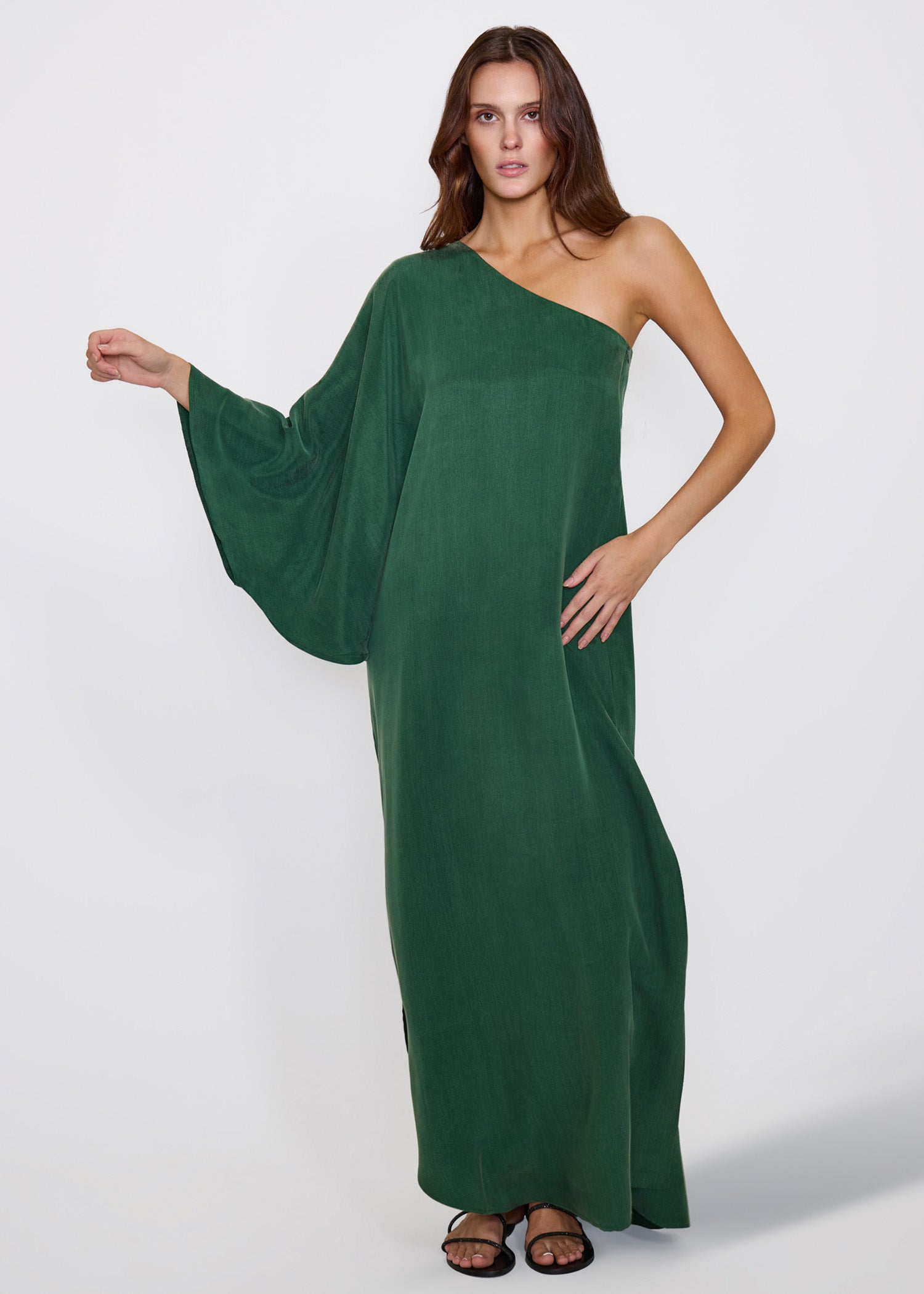 Emerald Eden One Shoulder Dress