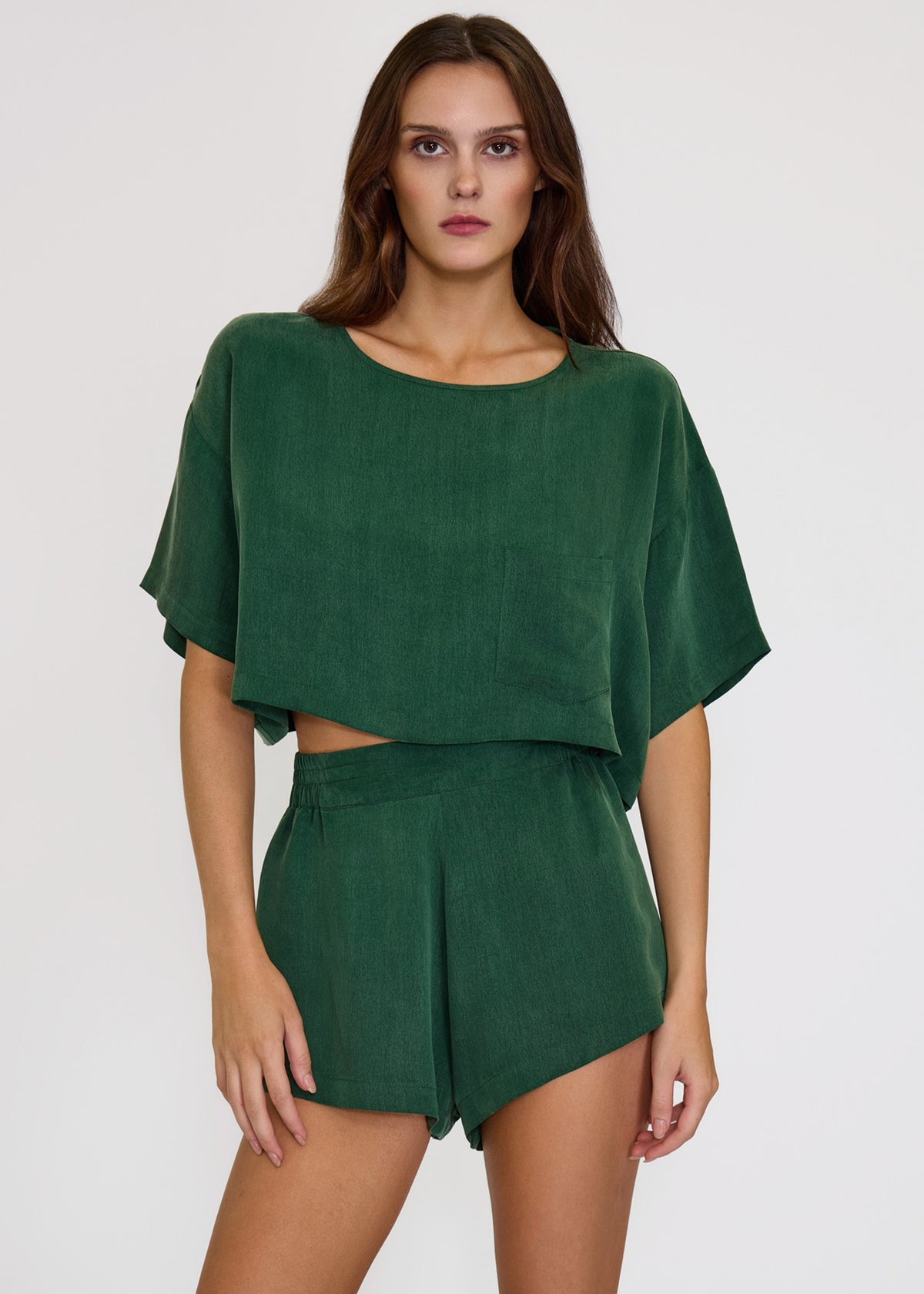 Emerald Eden Crop Tee