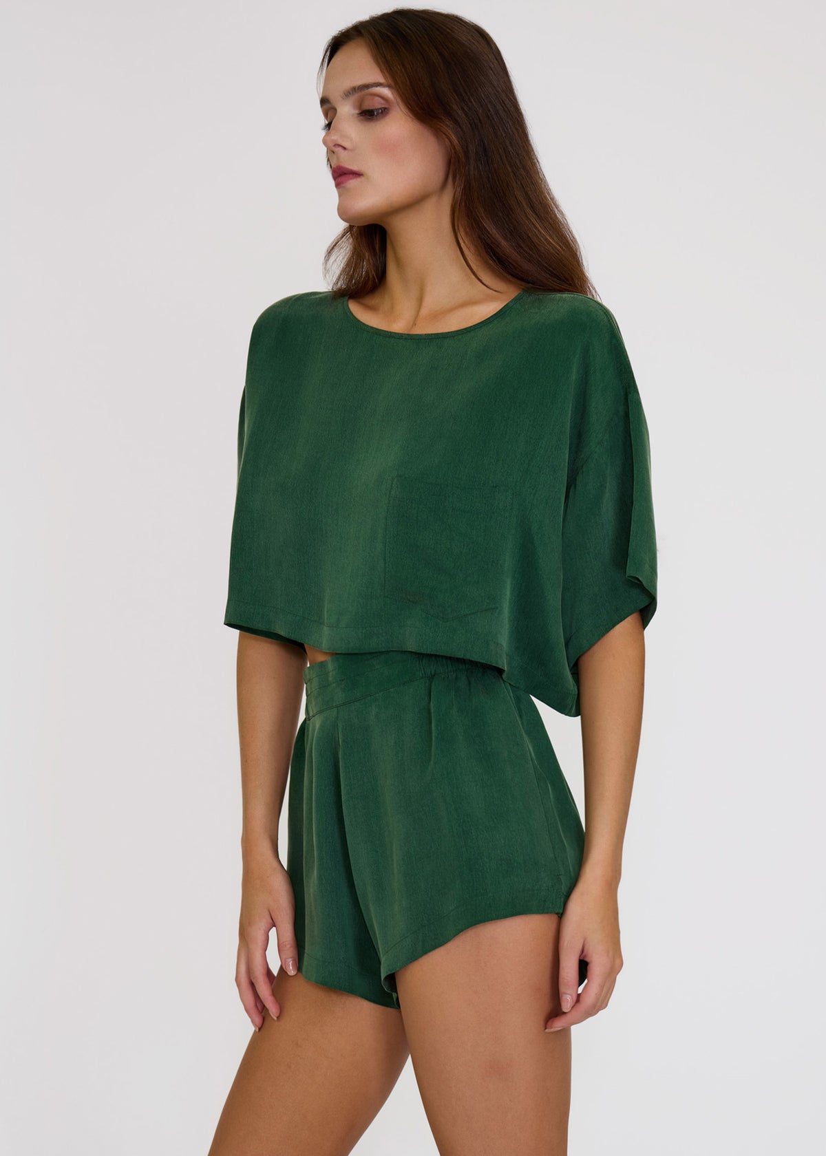 Emerald Eden Crop Tee