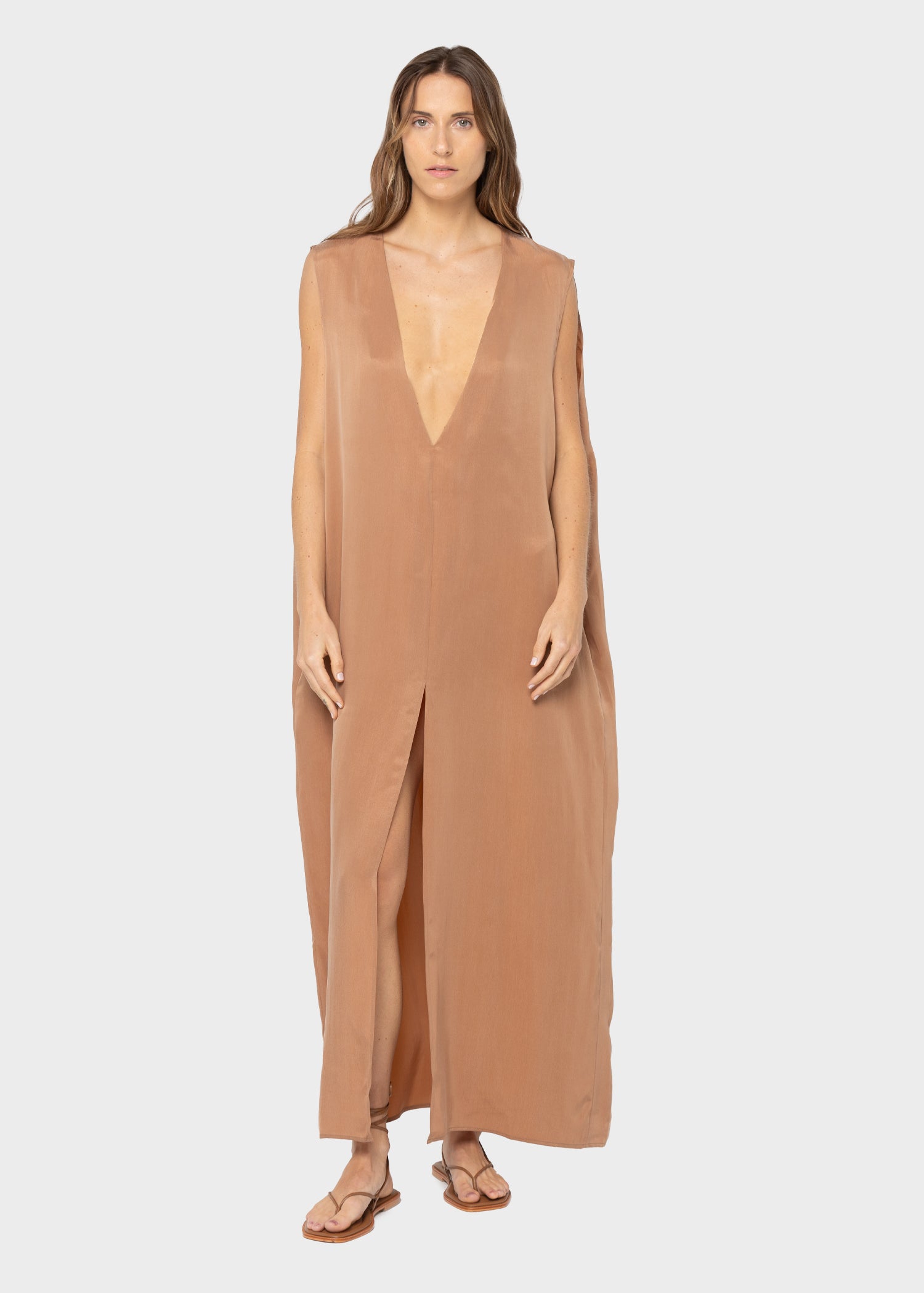 Mocha Serengeti Slit Dress