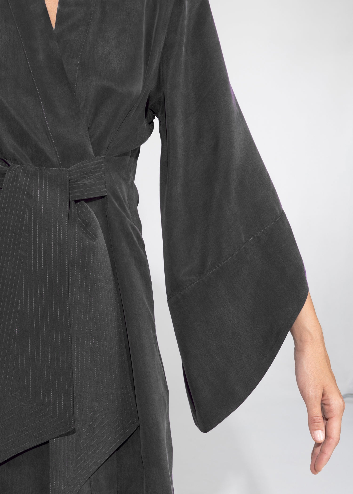 Robe kimono noire hot sale